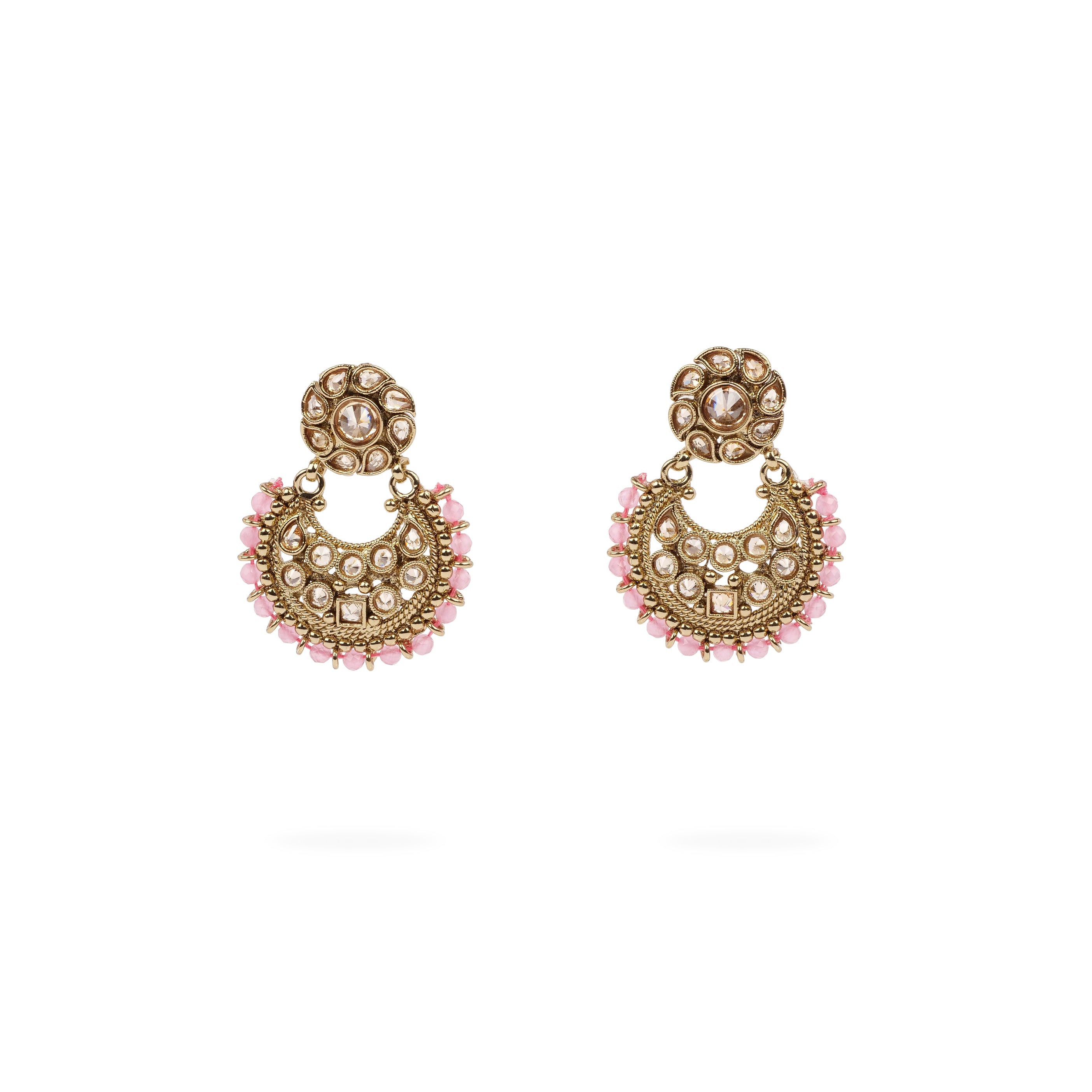 Amina Chandbali Earrings in Pink