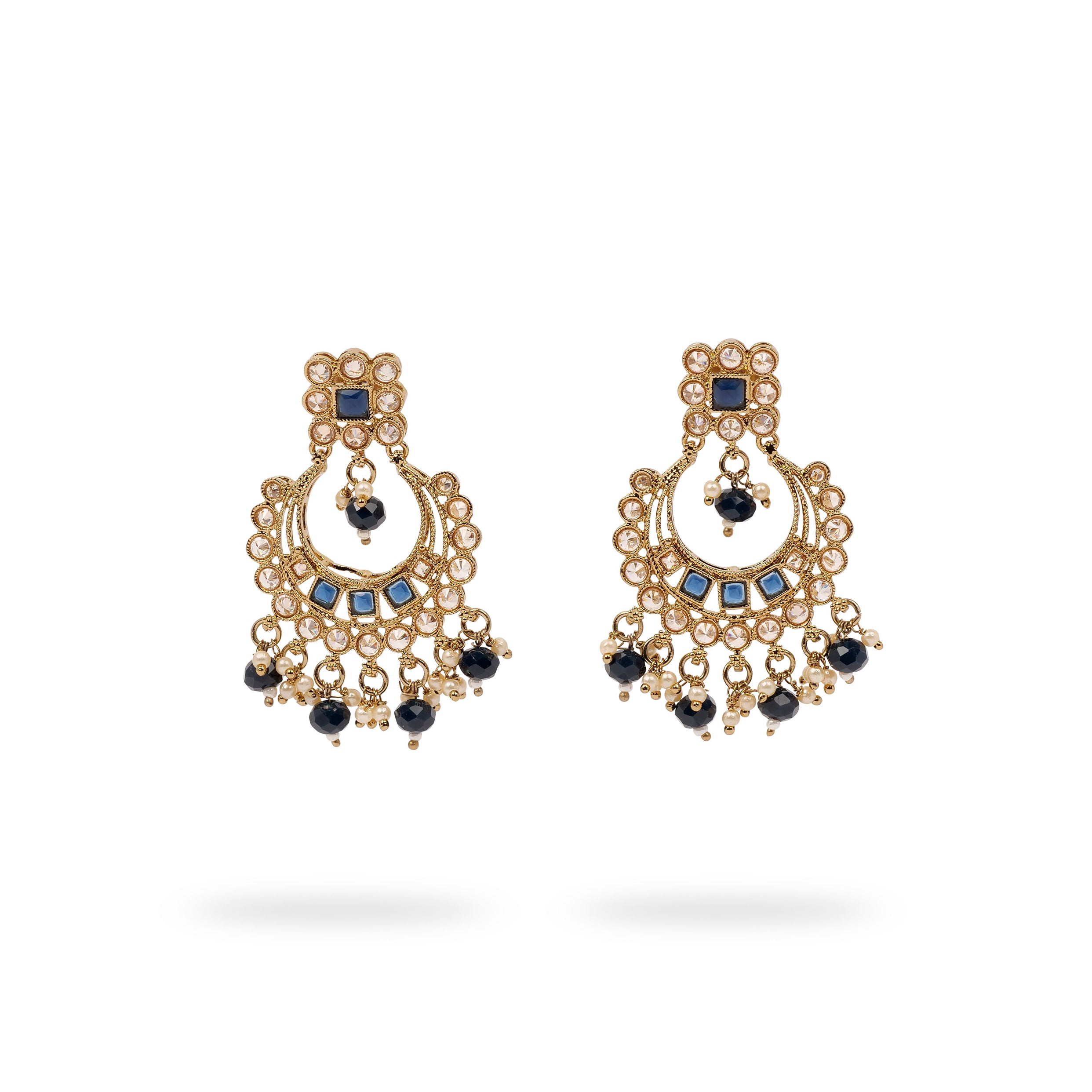 Sana Necklace Set in Blue and Antique Gold
