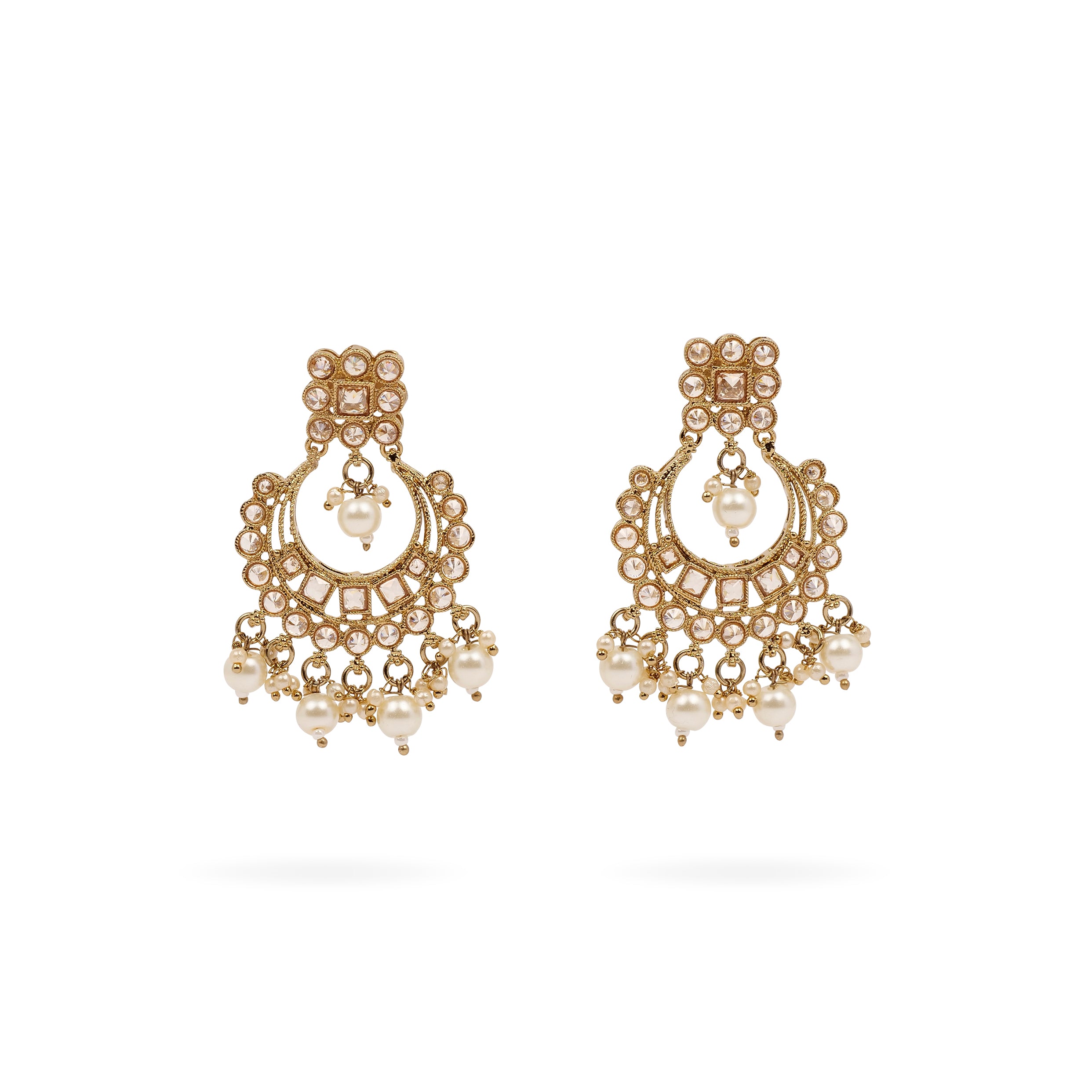 Sana Necklace Set in Pearl and Antique Gold