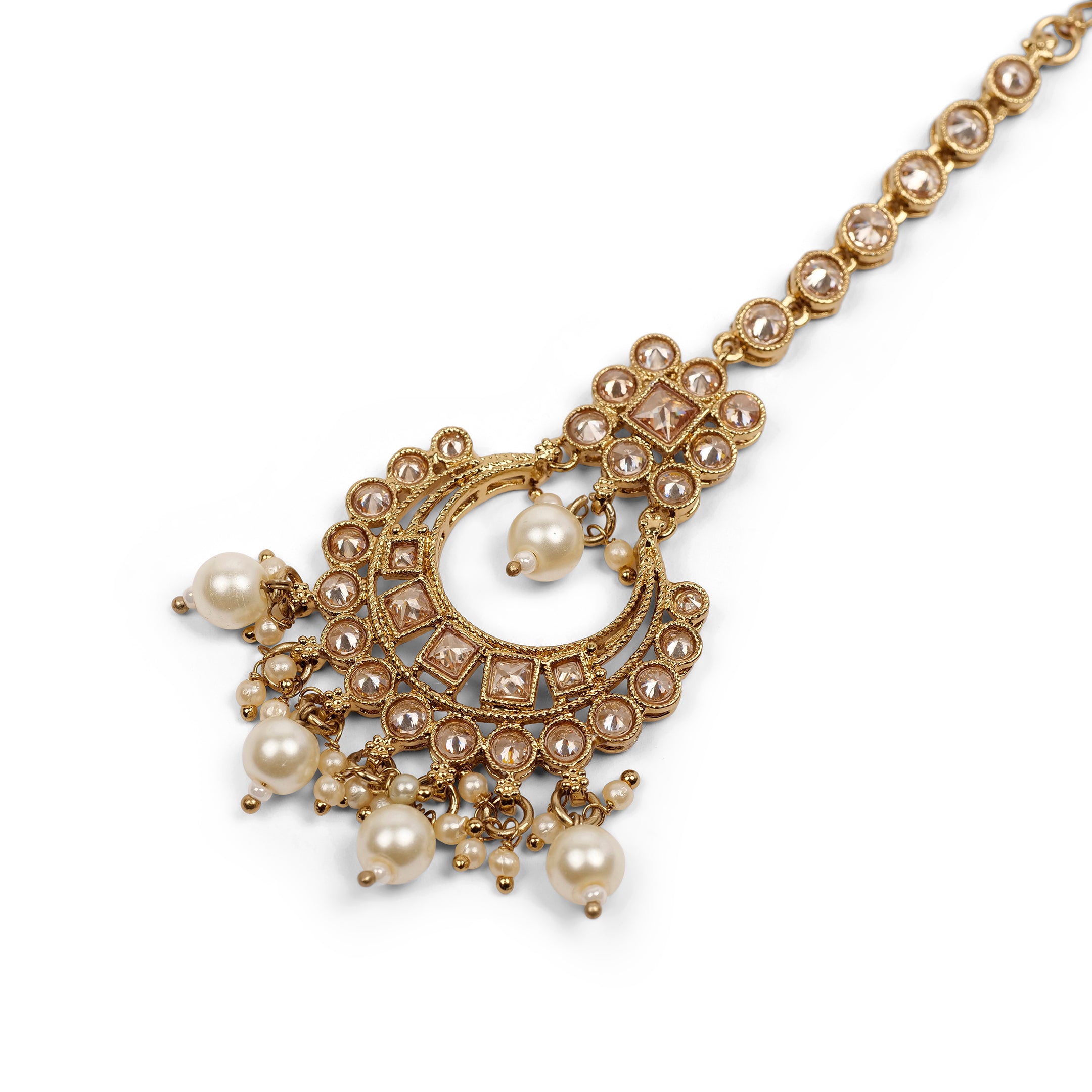 Sana Necklace Set in Pearl and Antique Gold