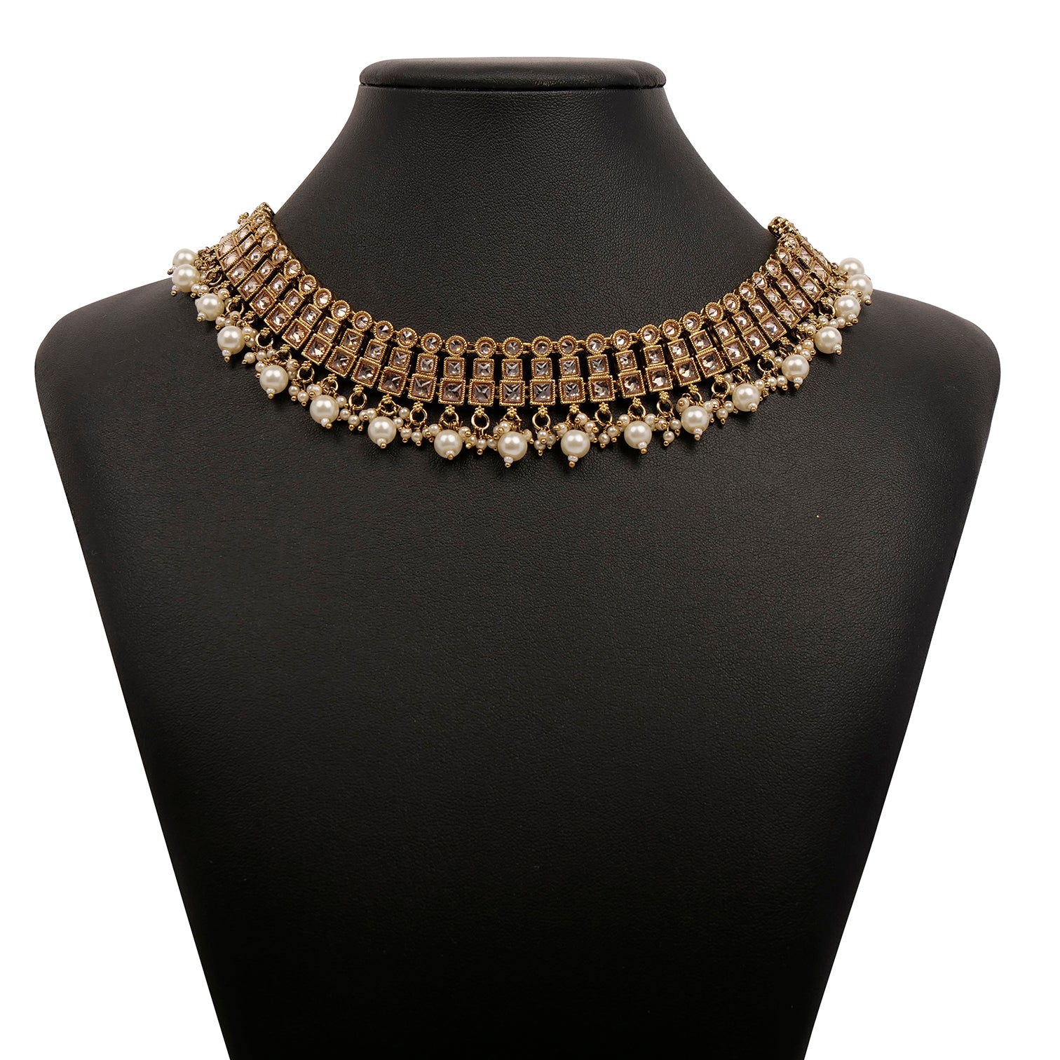 Suria Necklace Set in Pearl and Antique Gold