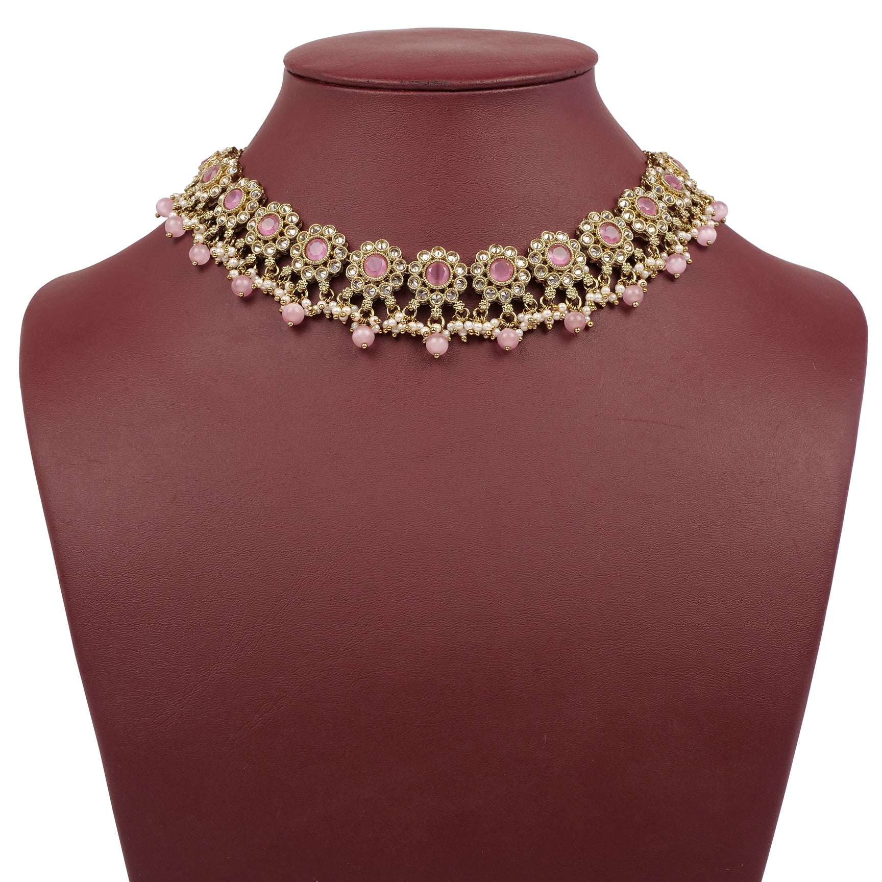 Arana Necklace Set in Pink