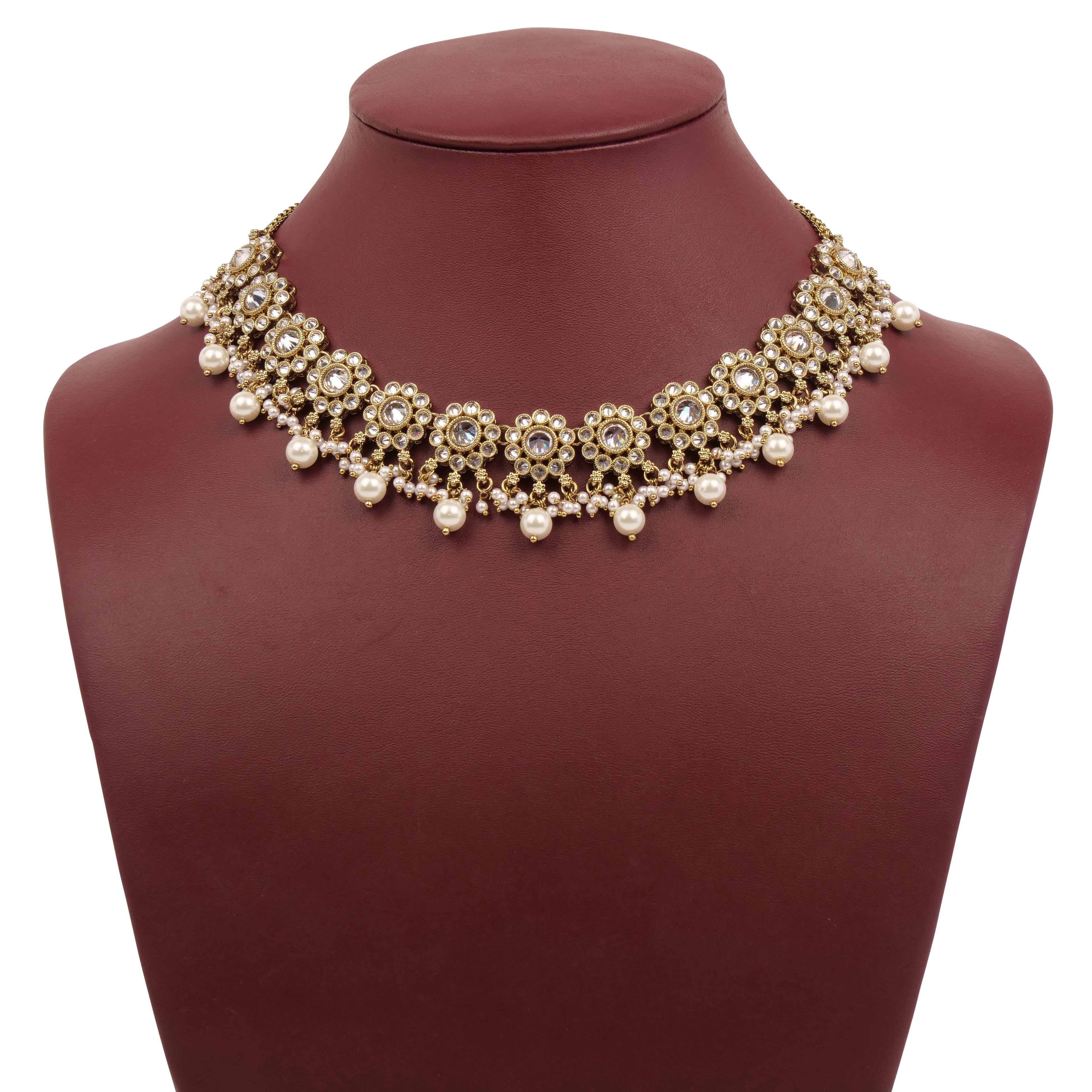Arana Necklace Set in White