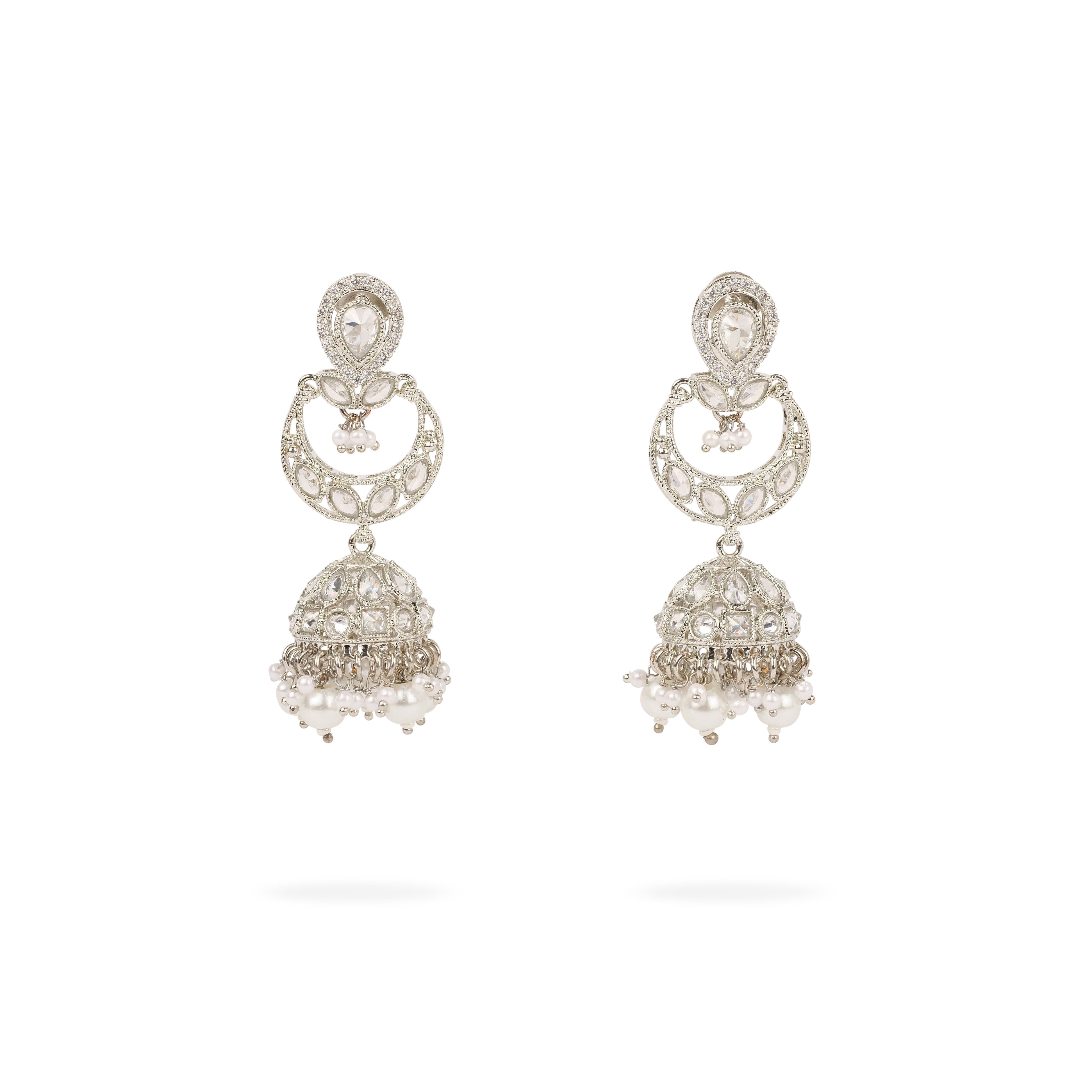 Vaani Necklace Set in Rhodium