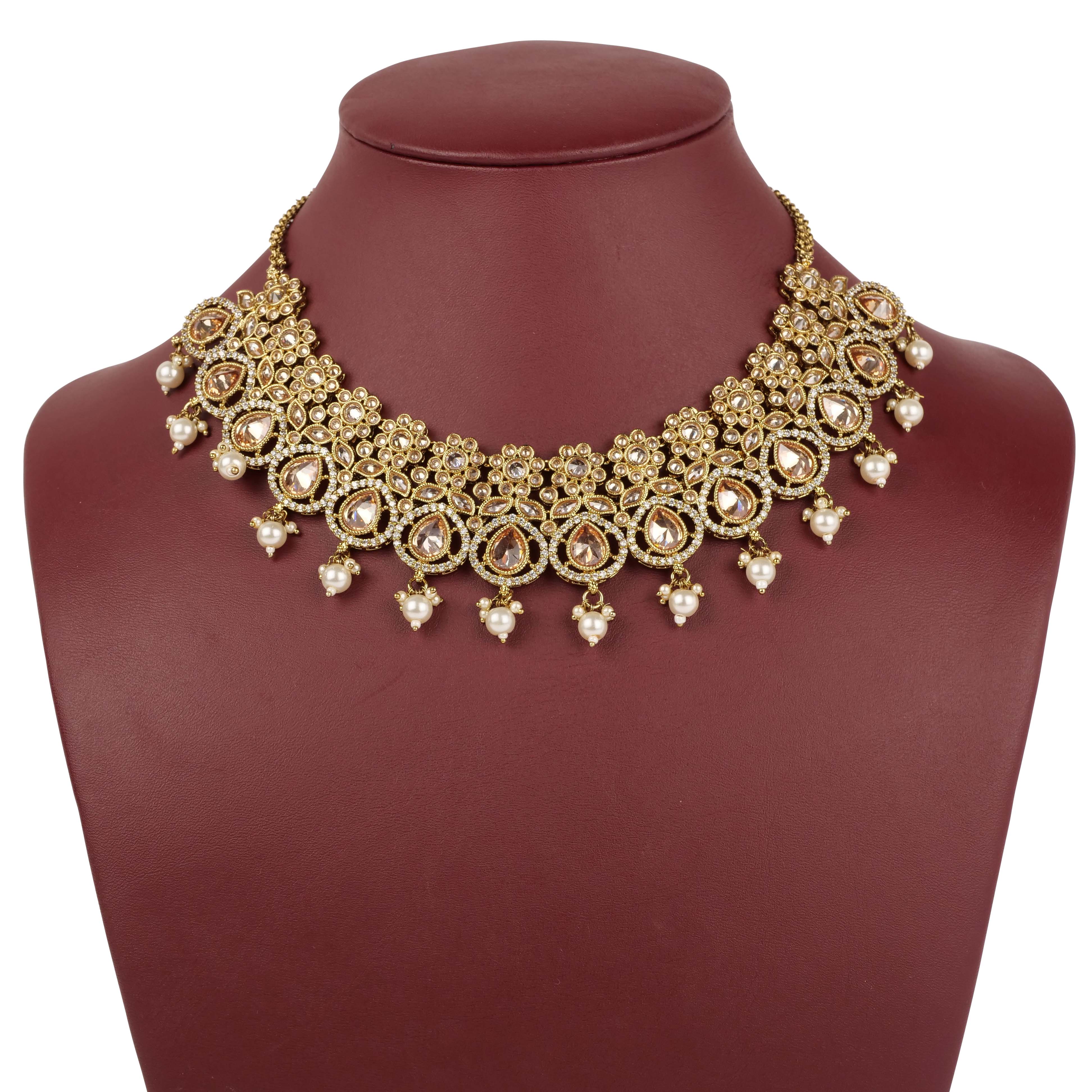 Suman Necklace Set in Champagne