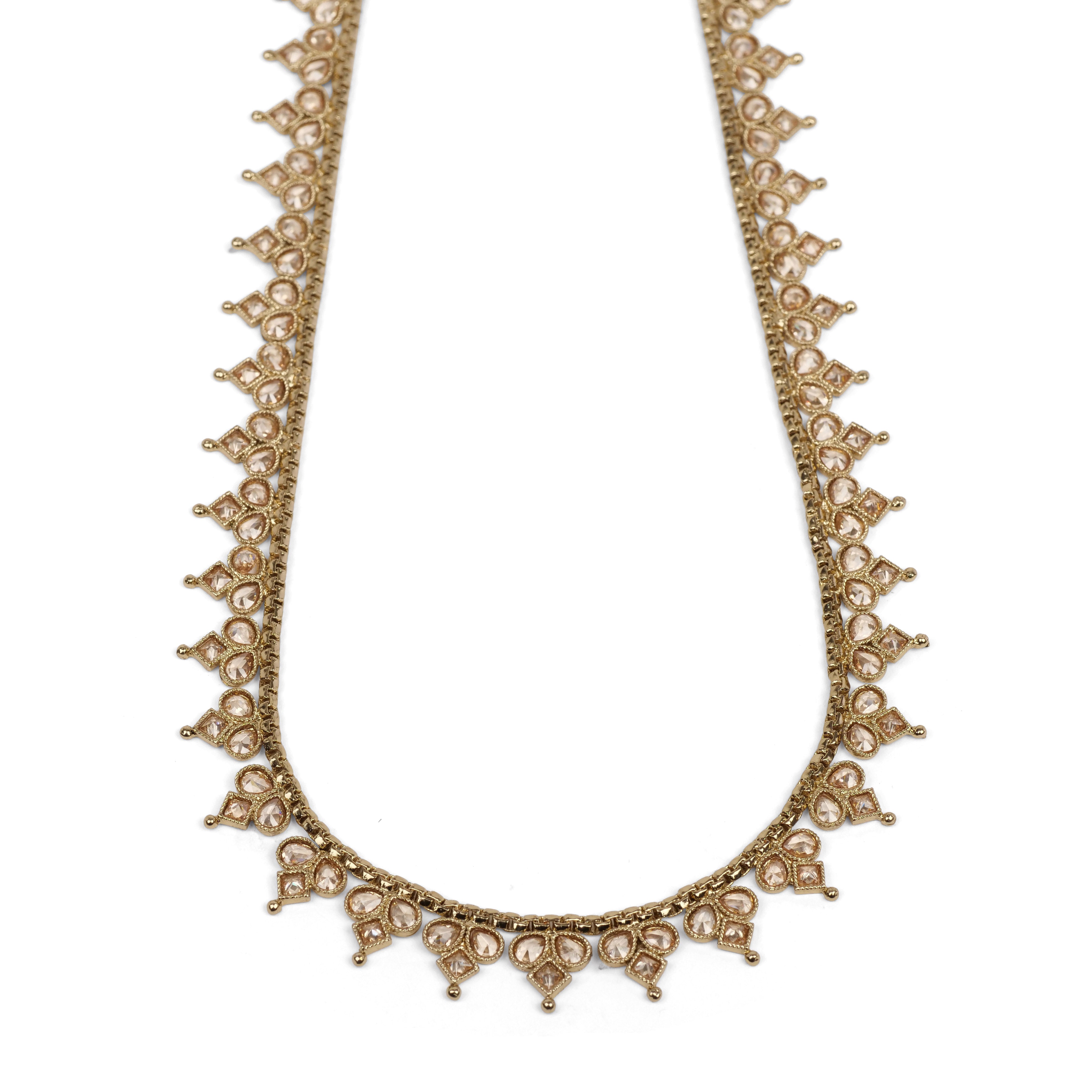 Long Crystal Rani Haar in Light Topaz