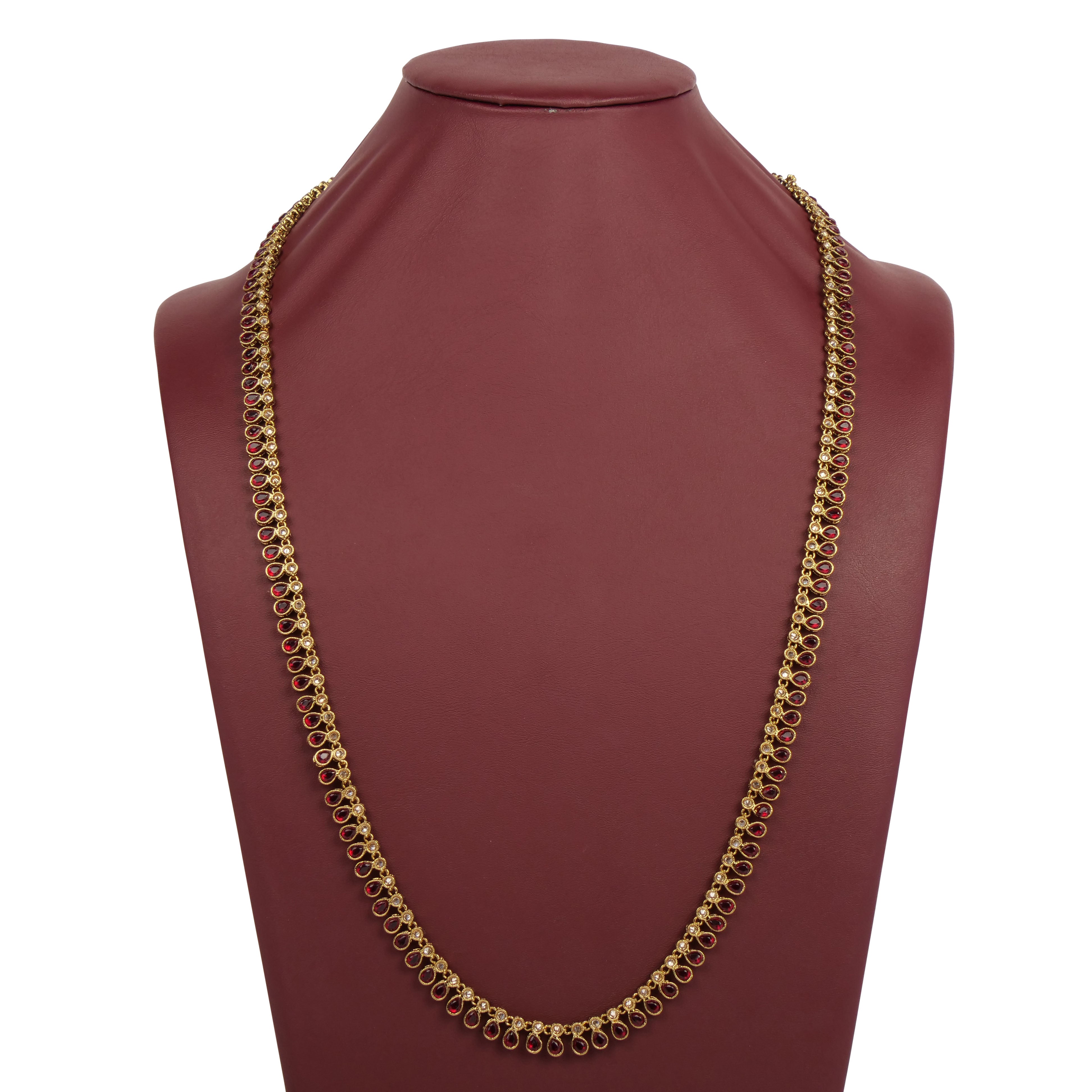 Crystal Drop Rani Haar in Maroon