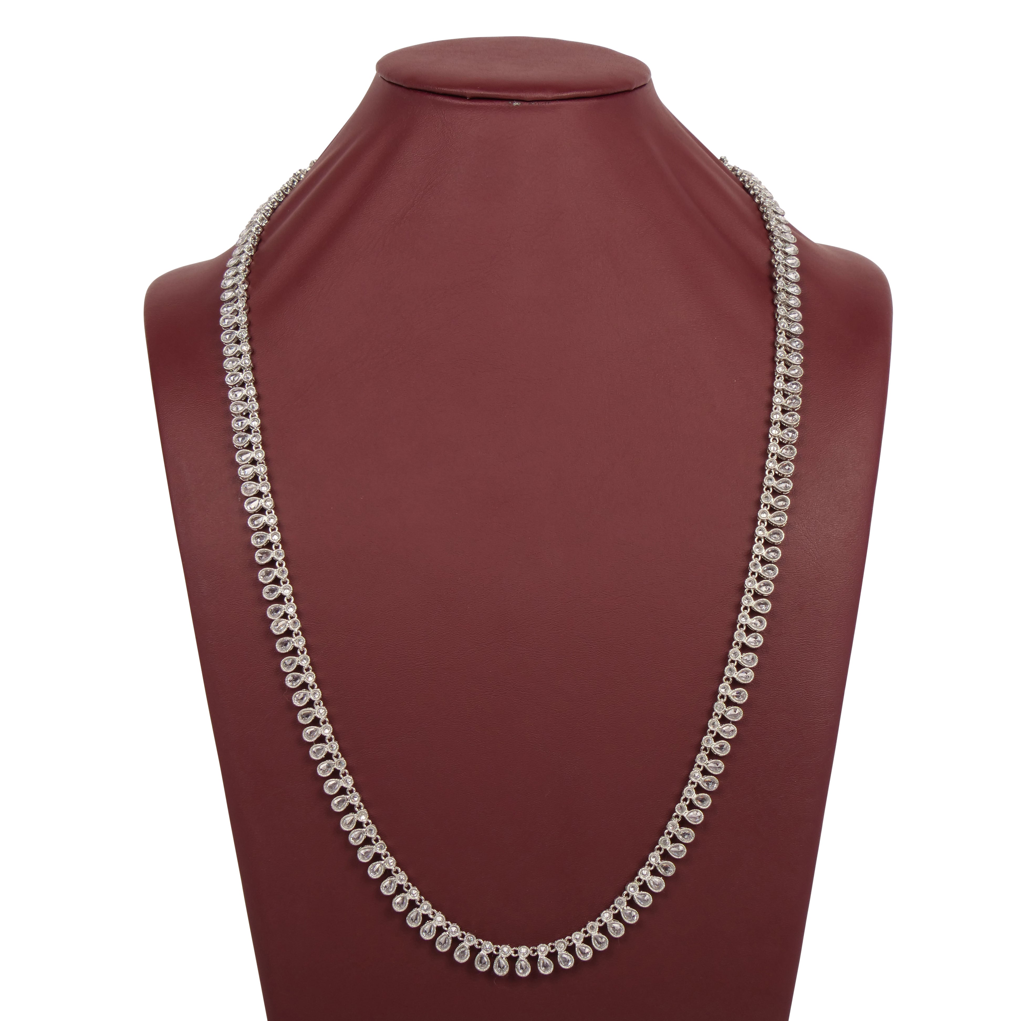 Crystal Drop Rani Haar in Rhodium