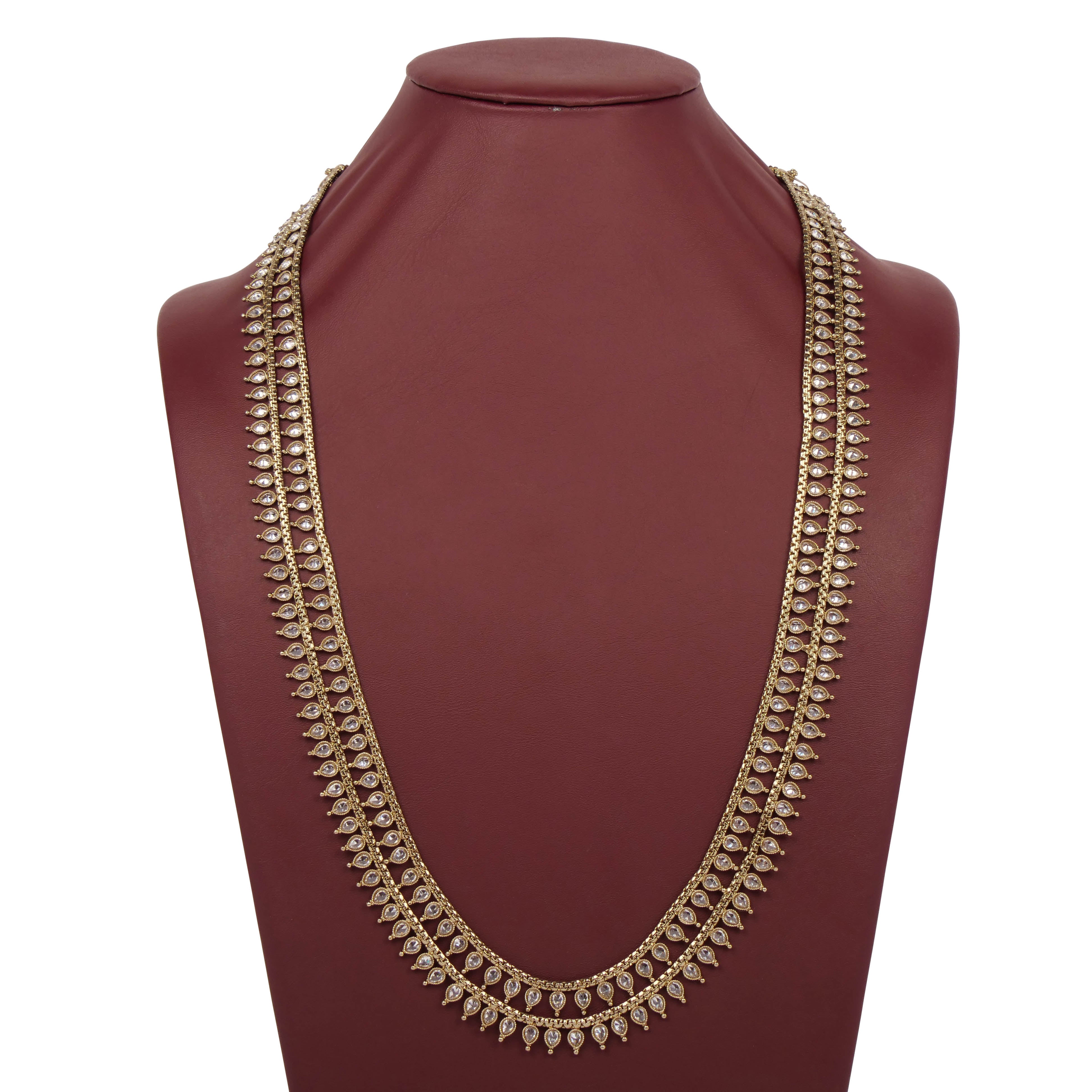 Teardrop Double Layer Rani Haar in White
