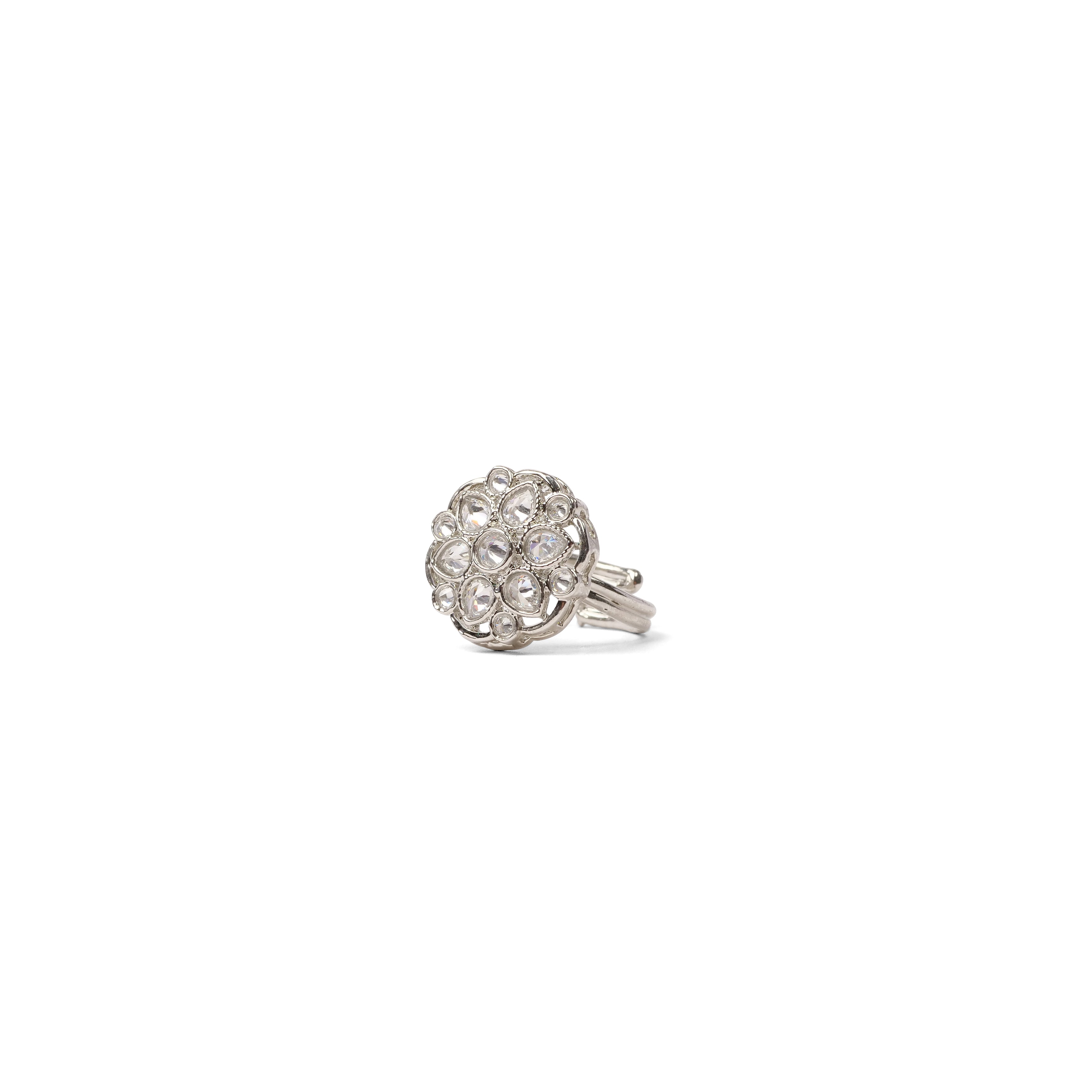 Kira Rhodium Crystal Ring