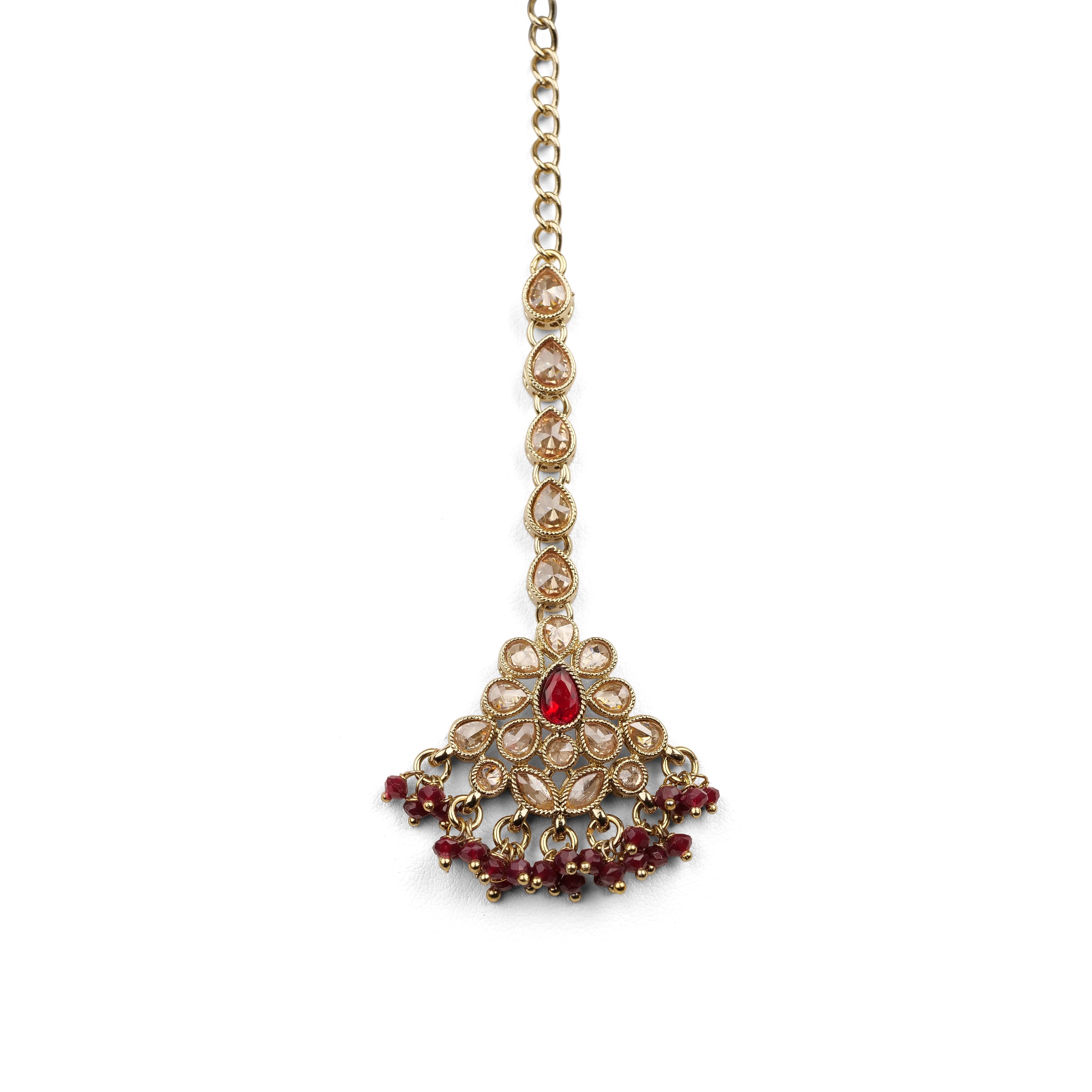 Mehak Maang Tikka in Maroon