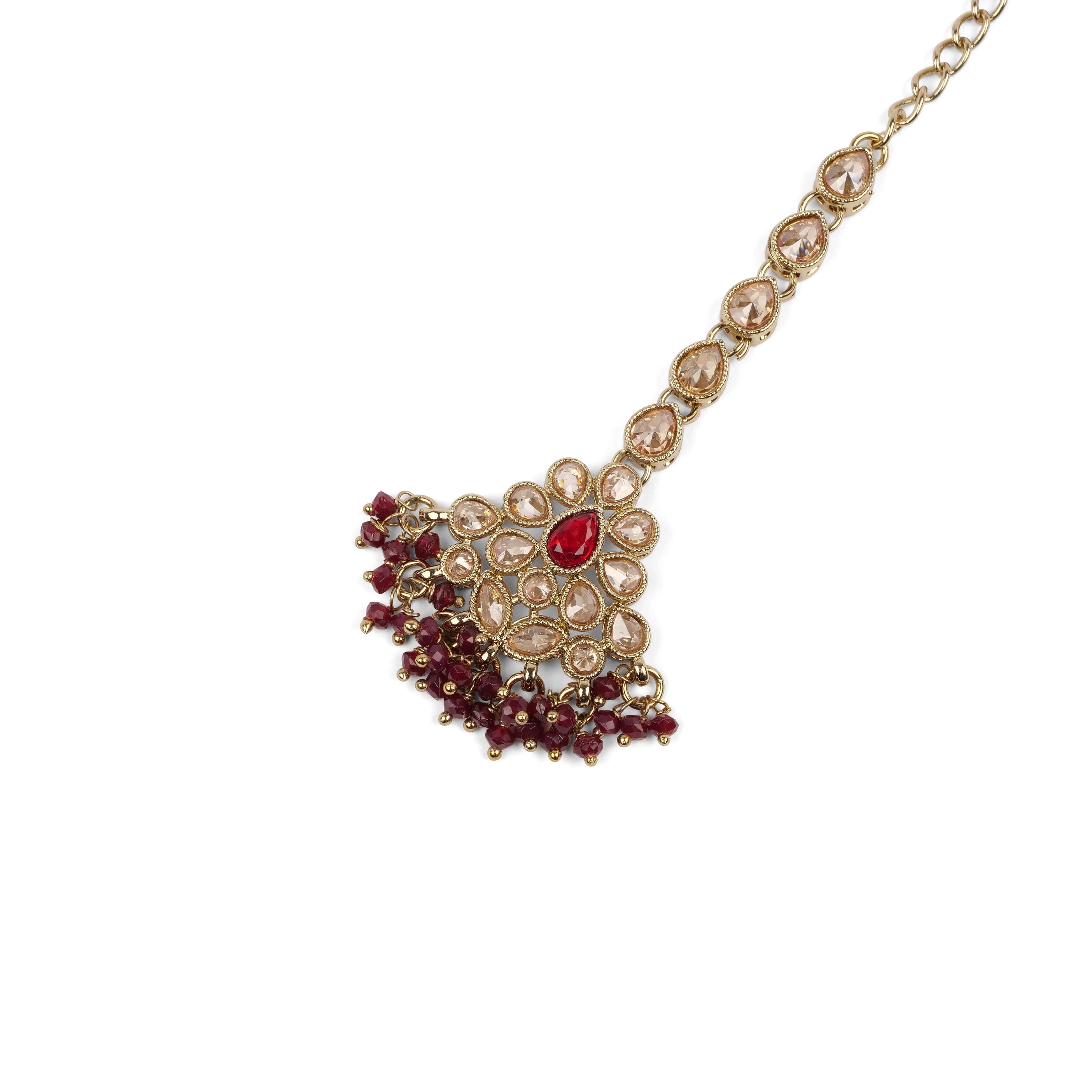Mehak Maang Tikka in Maroon