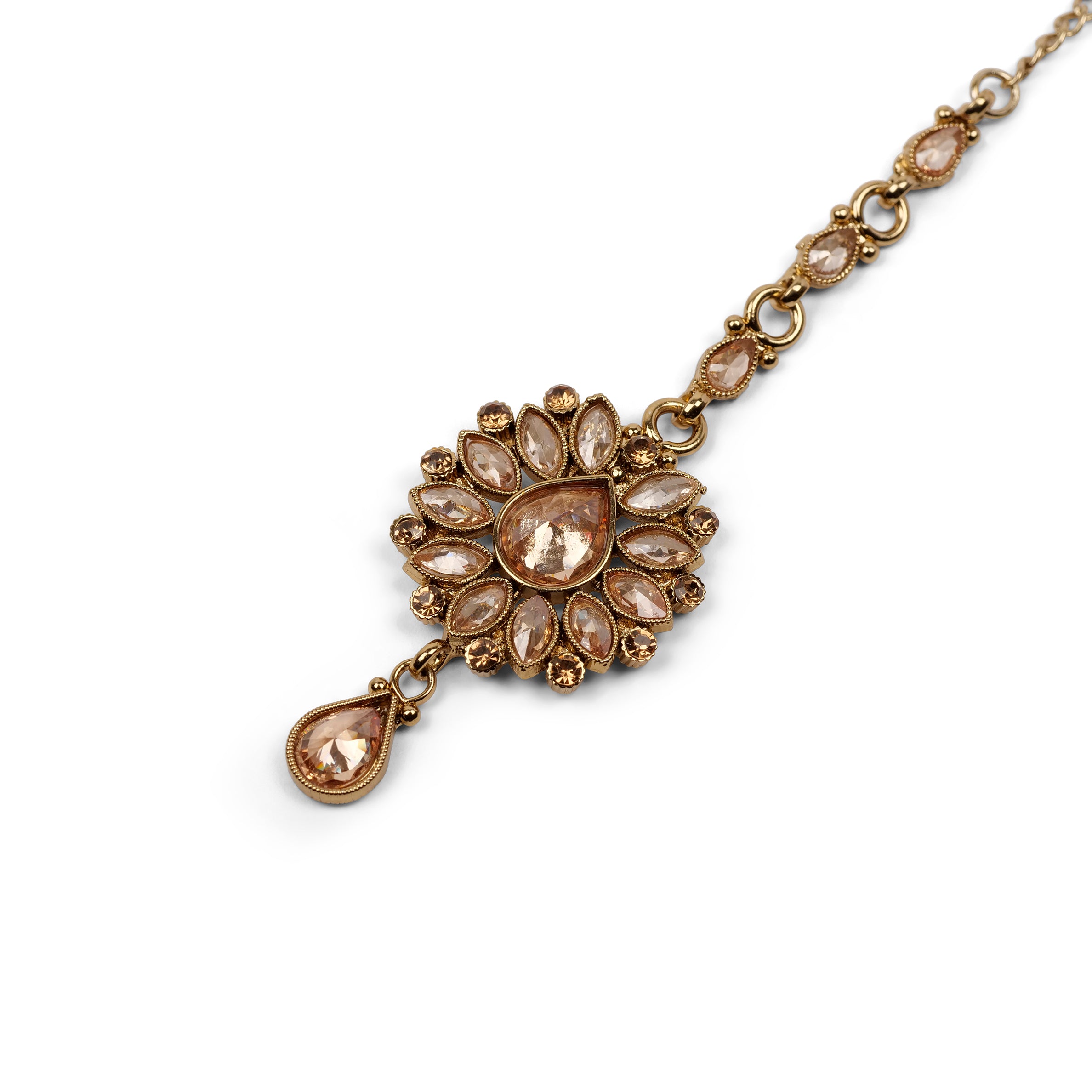 Pear Drop Small Maang Tikka in Light Topaz