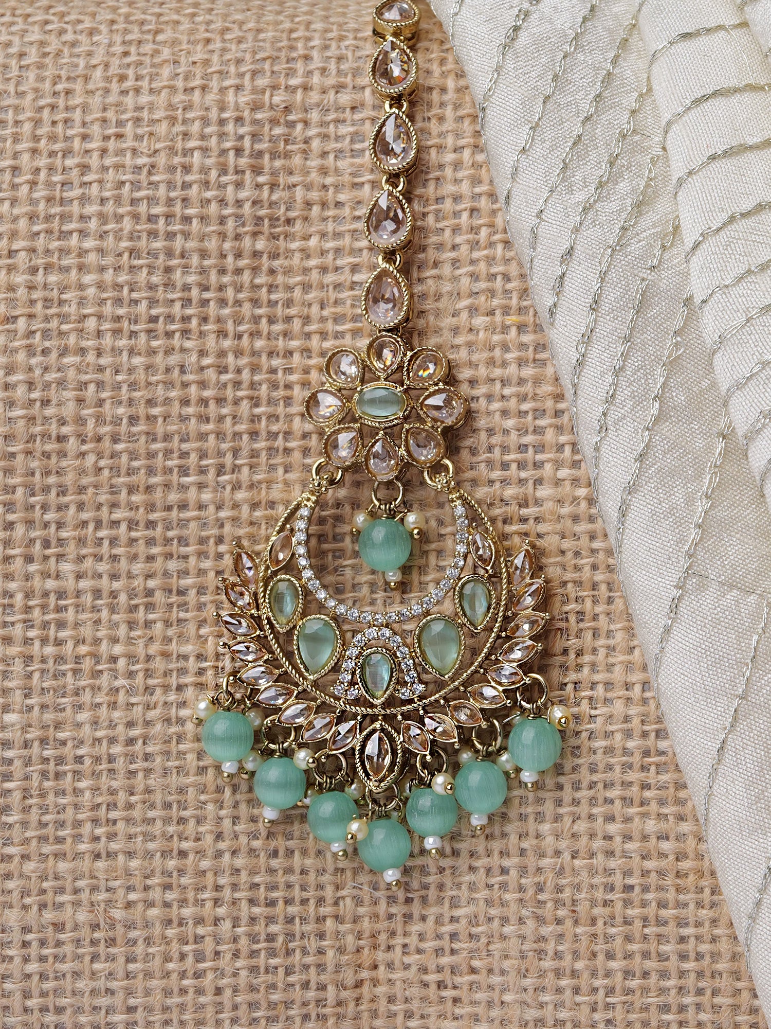 Rahi Chaand Maang Tikka in Light Blue