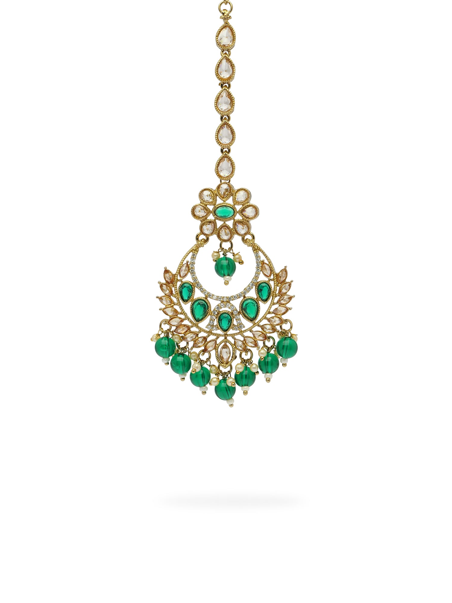 Rahi Chaand Maang Tikka in Green