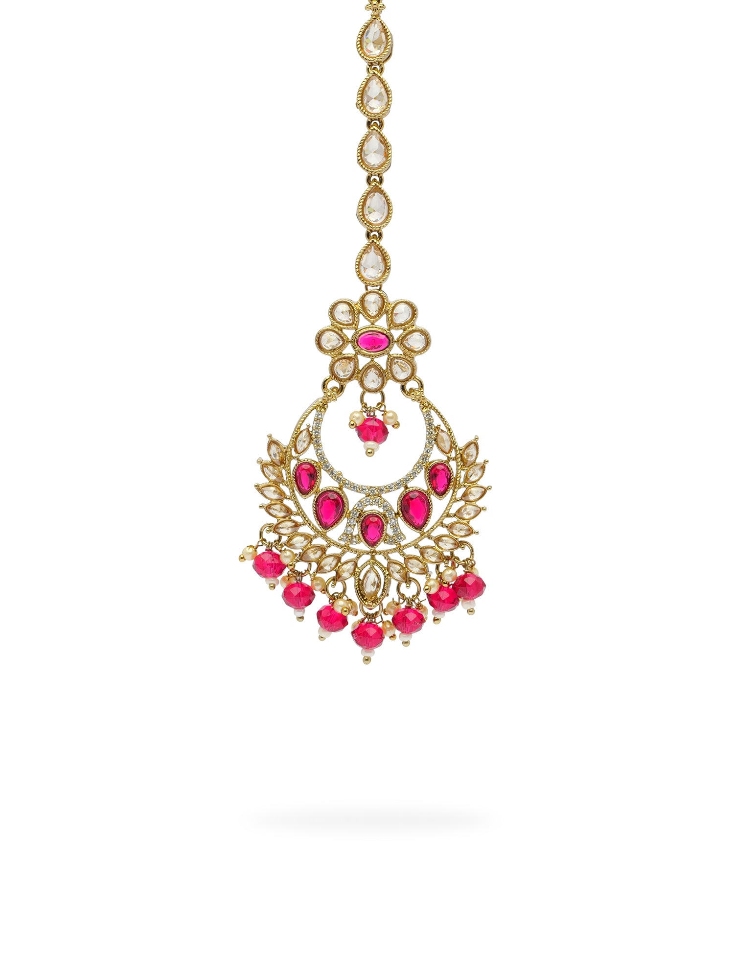 Rahi Chaand Maang Tikka in Hot Pink