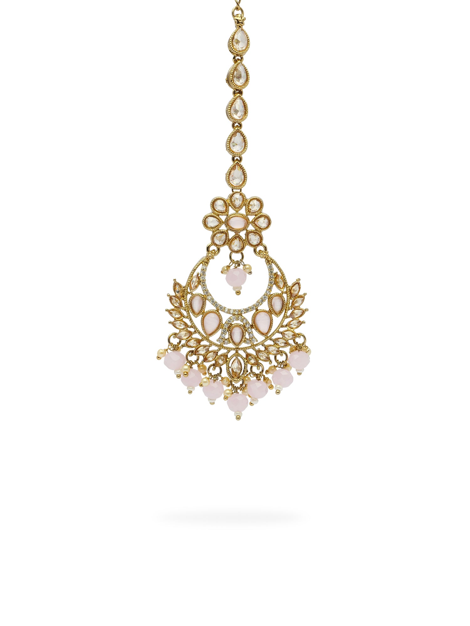 Rahi Chaand Maang Tikka in Light Pink