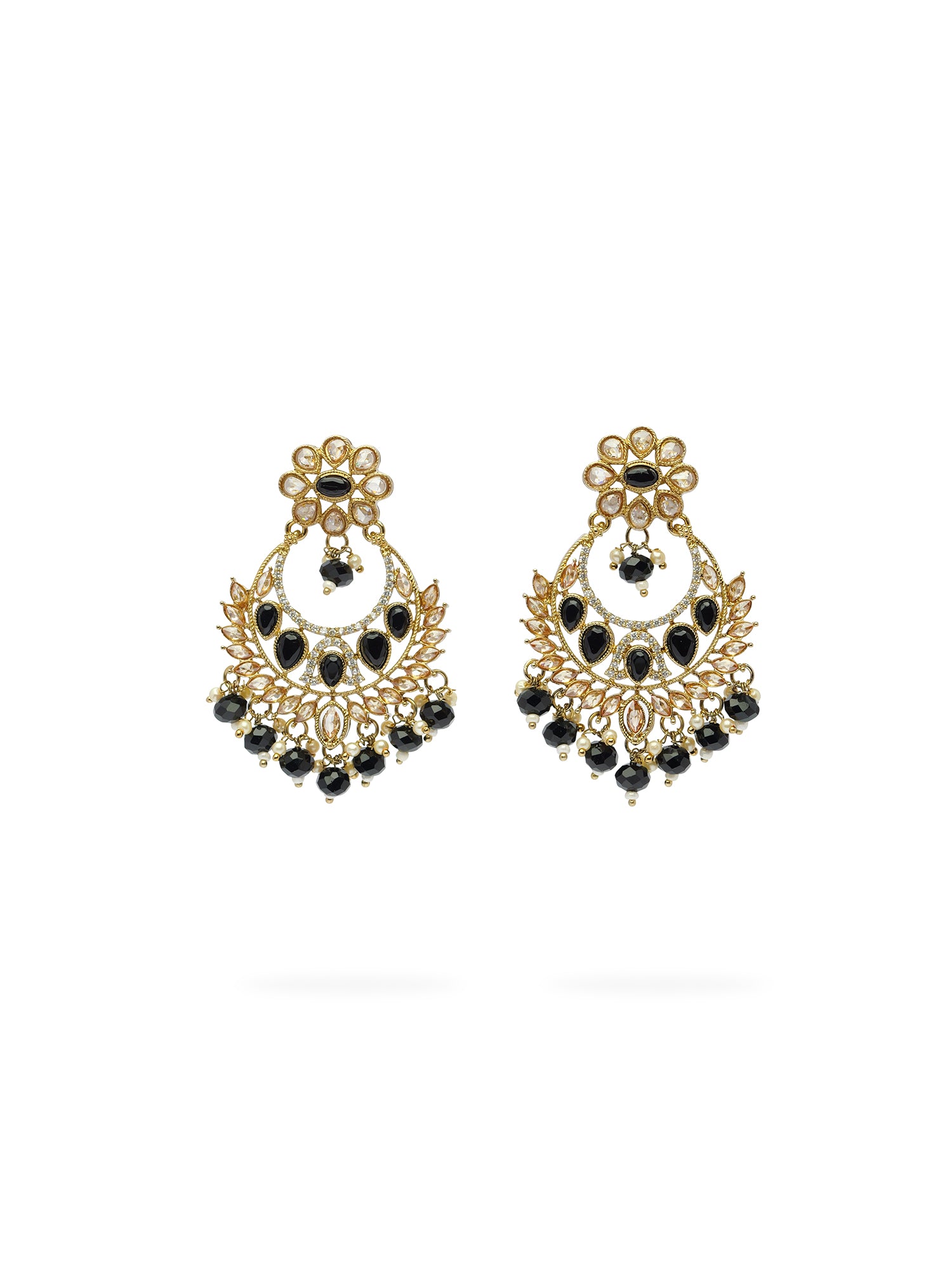 Rahi Chandbali Earrings in Black