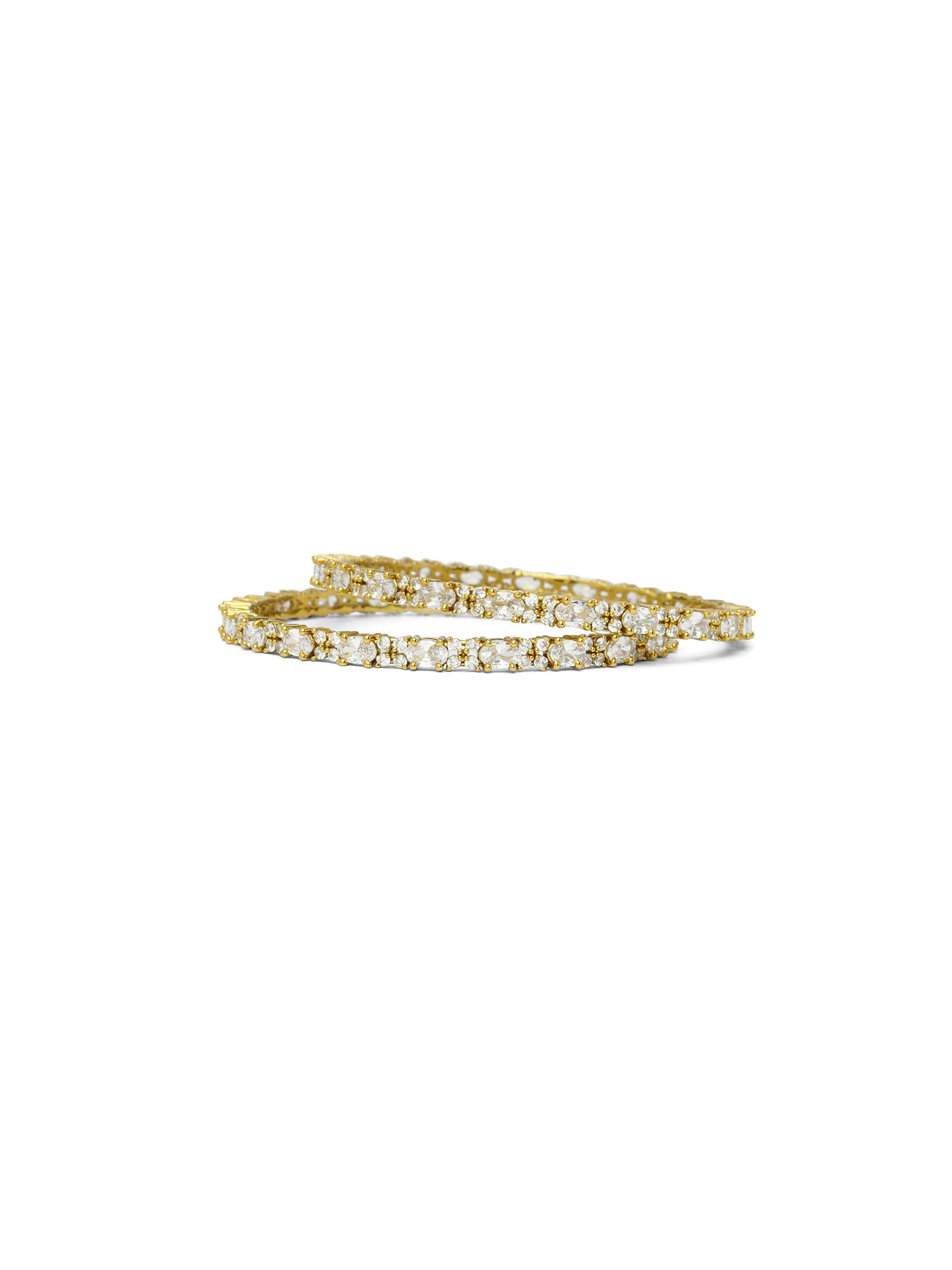 Rahi Cubic Zirconia Bangles in White
