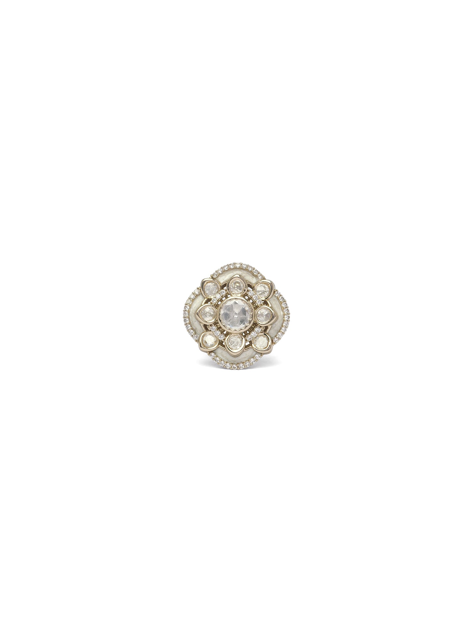 Raishma Kundan Ring in White