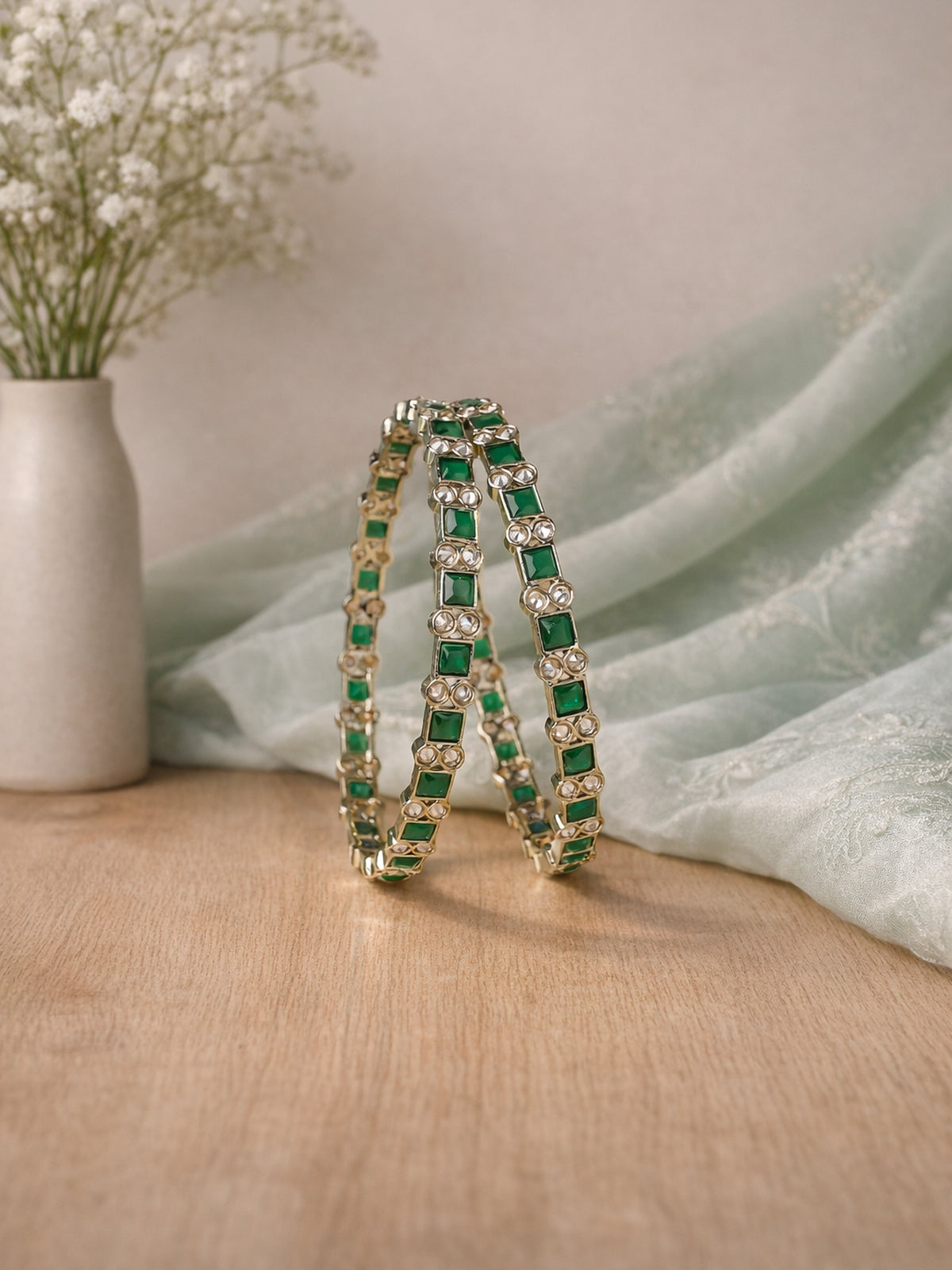 Rajeena Kada Bangles in Green