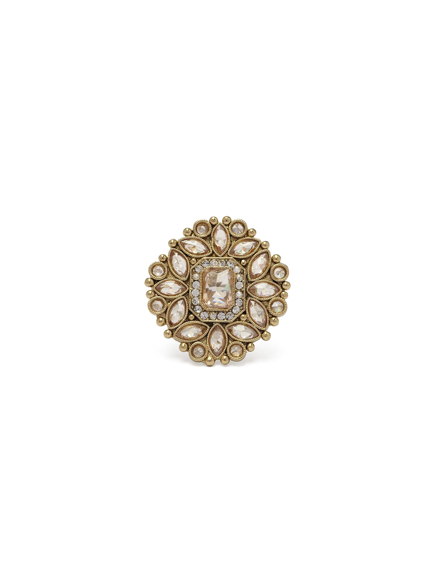 Rajkumari Ring in Champagne and Antique Gold