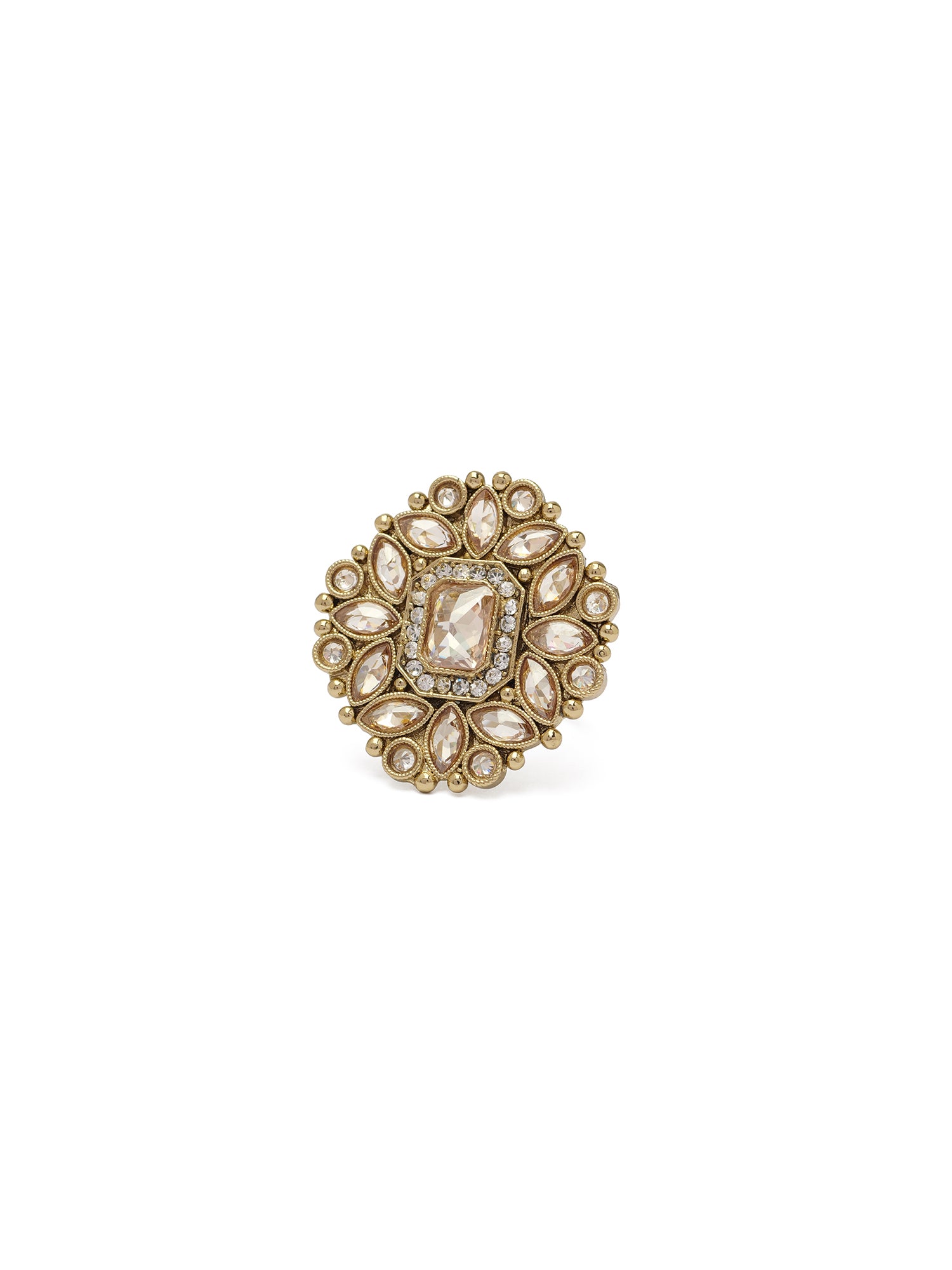 Rajkumari Ring in Champagne and Antique Gold