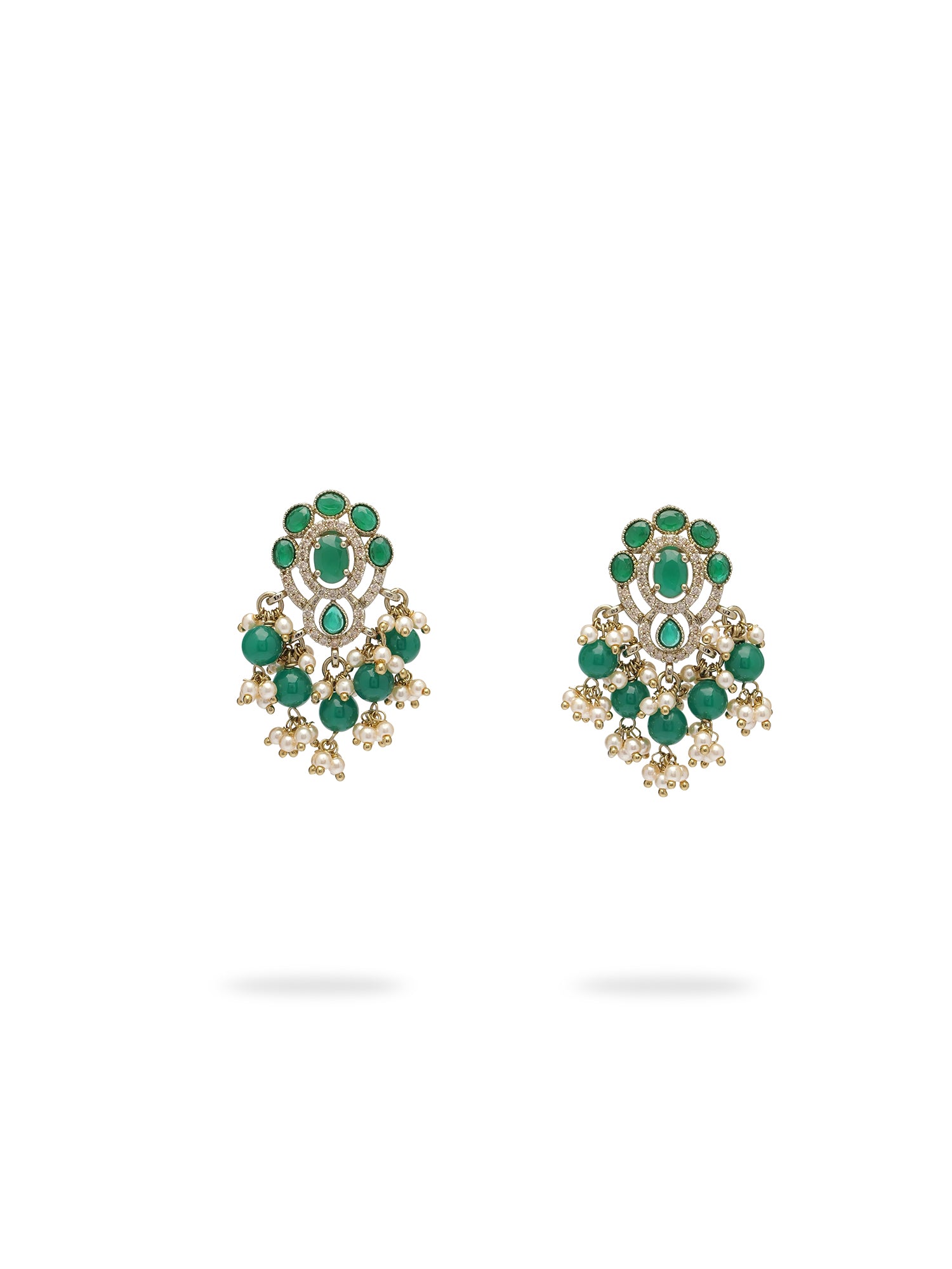Rajmoti Necklace Set in Green