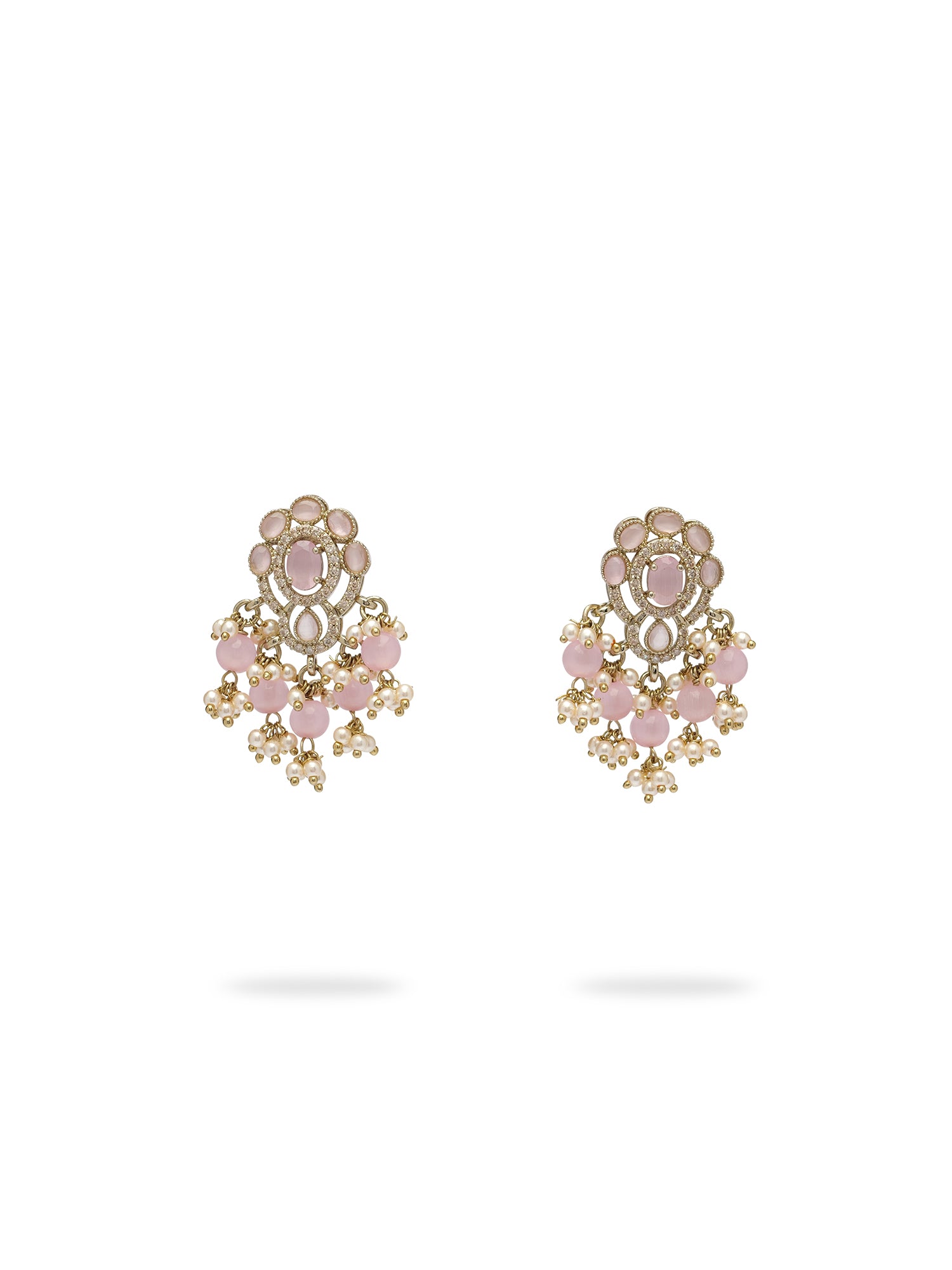 Rajmoti Necklace Set in Pink