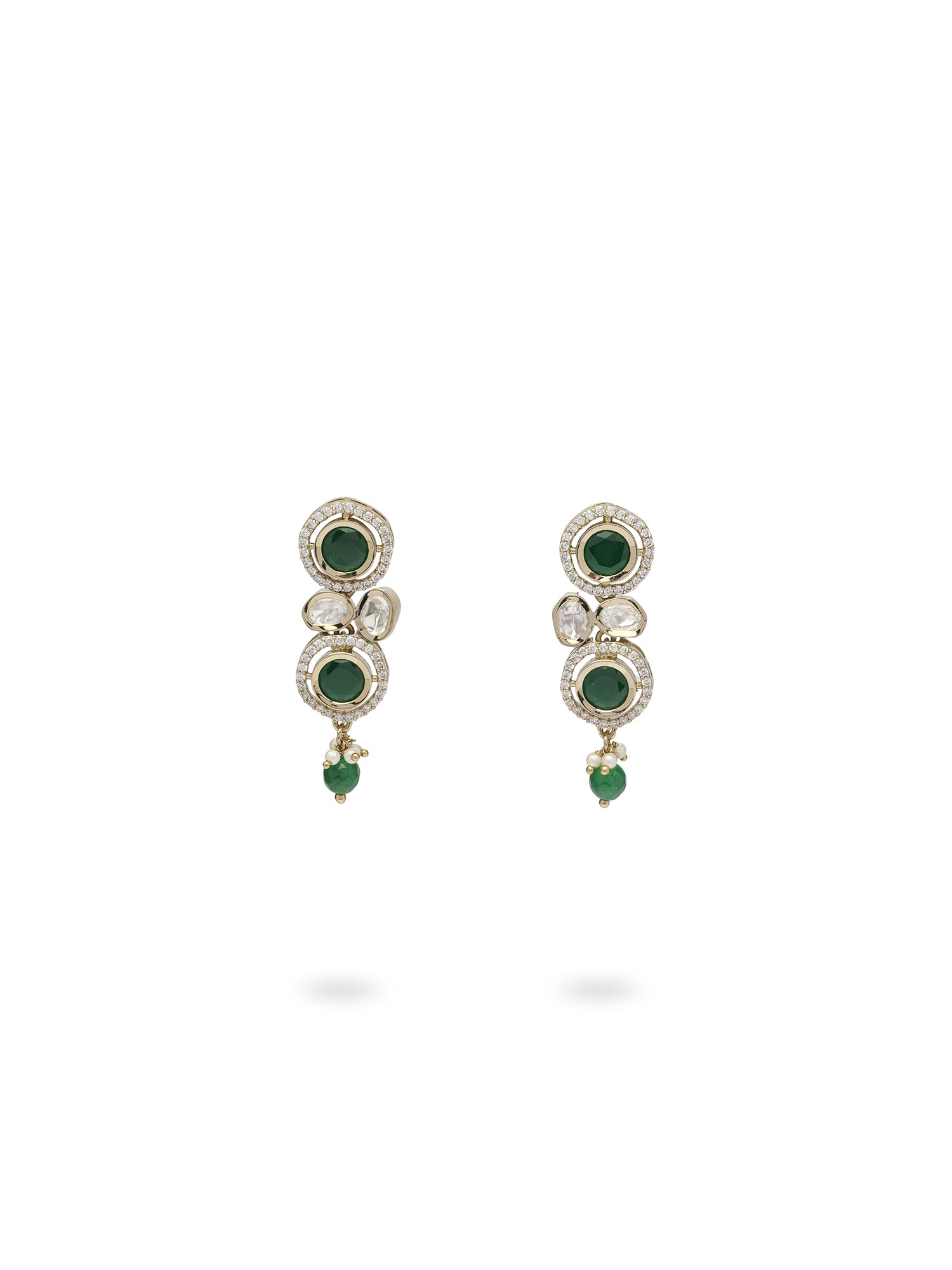 Rajnita Kundan Necklace Set in Green
