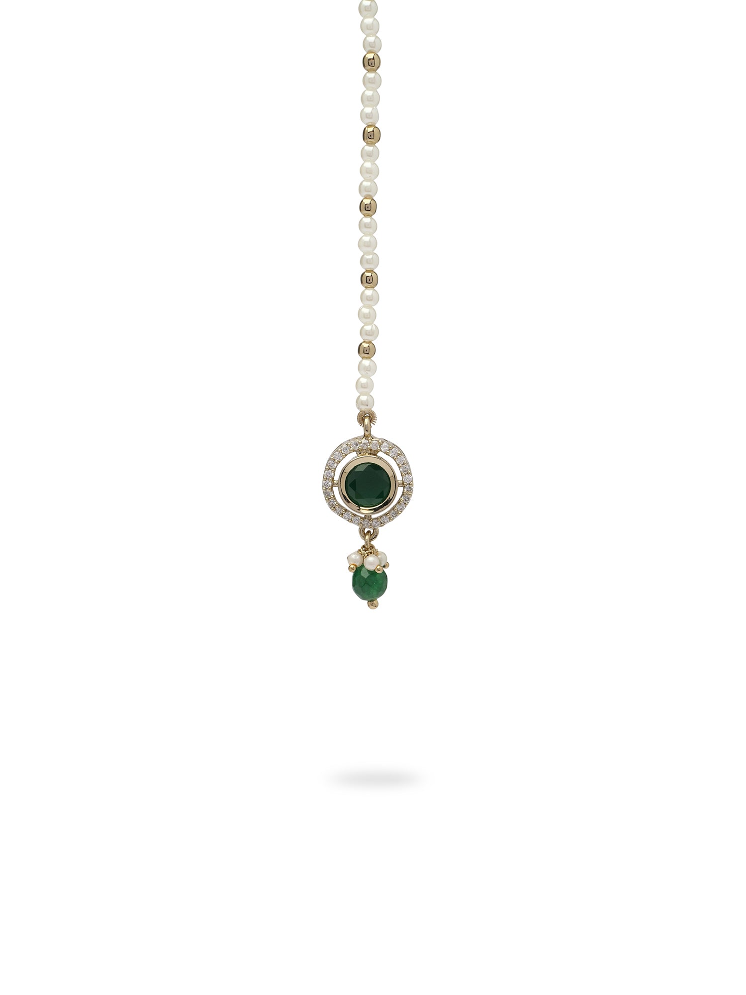 Rajnita Kundan Necklace Set in Green