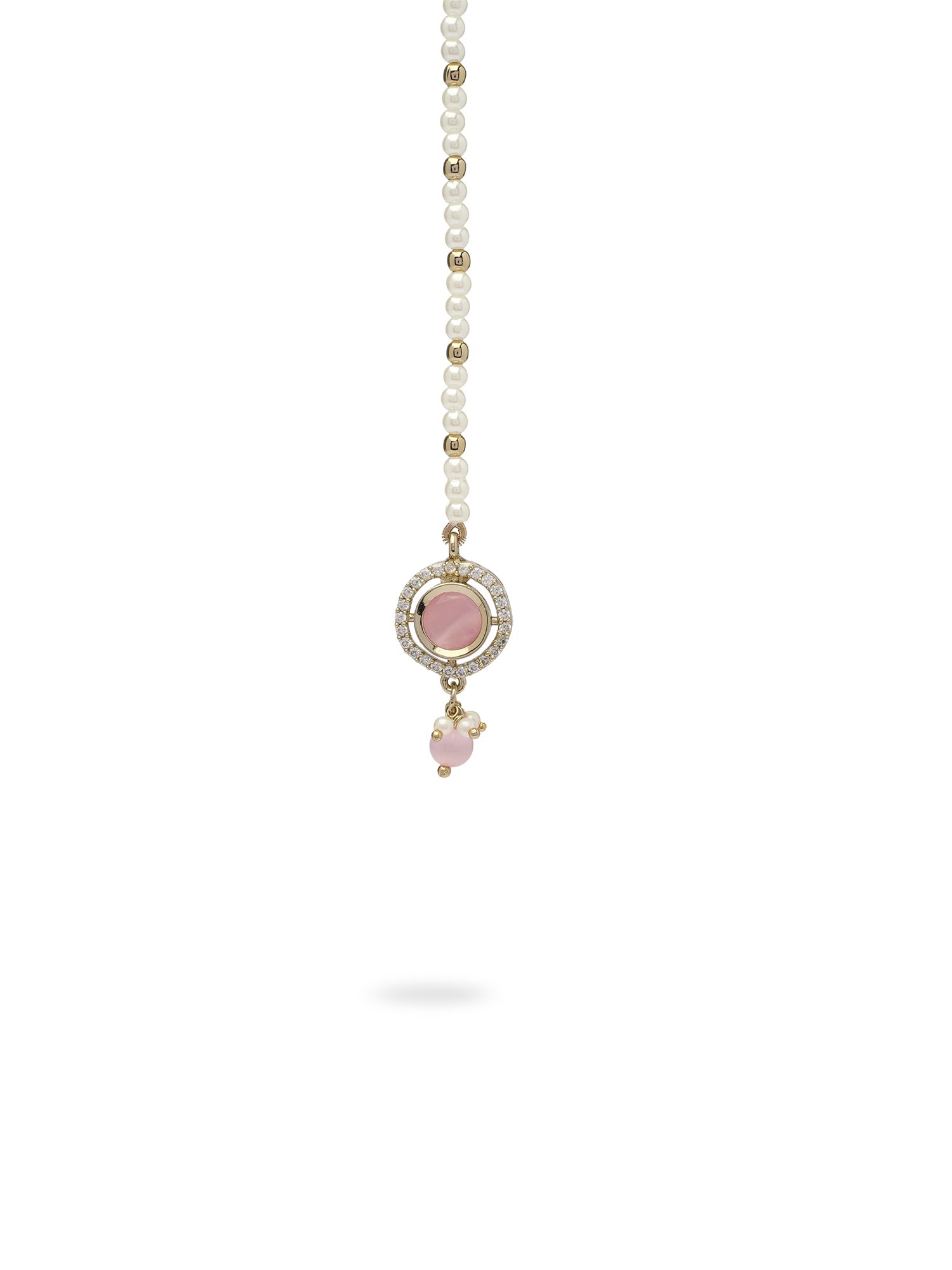 Rajnita Kundan Necklace Set in Light Pink