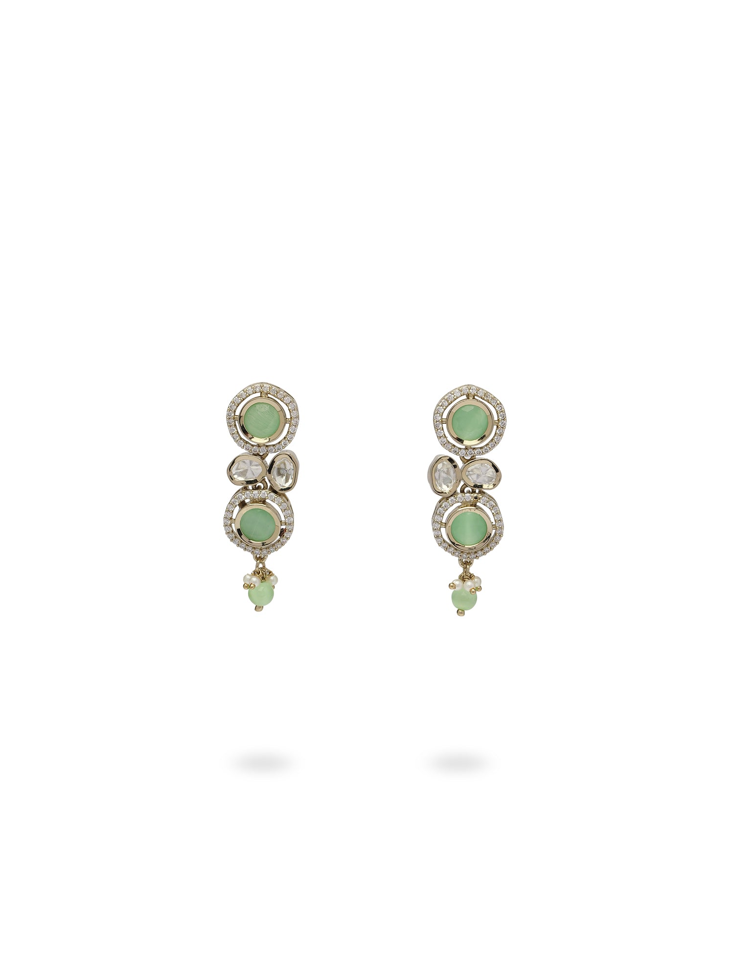 Rajnita Kundan Necklace Set in Mint