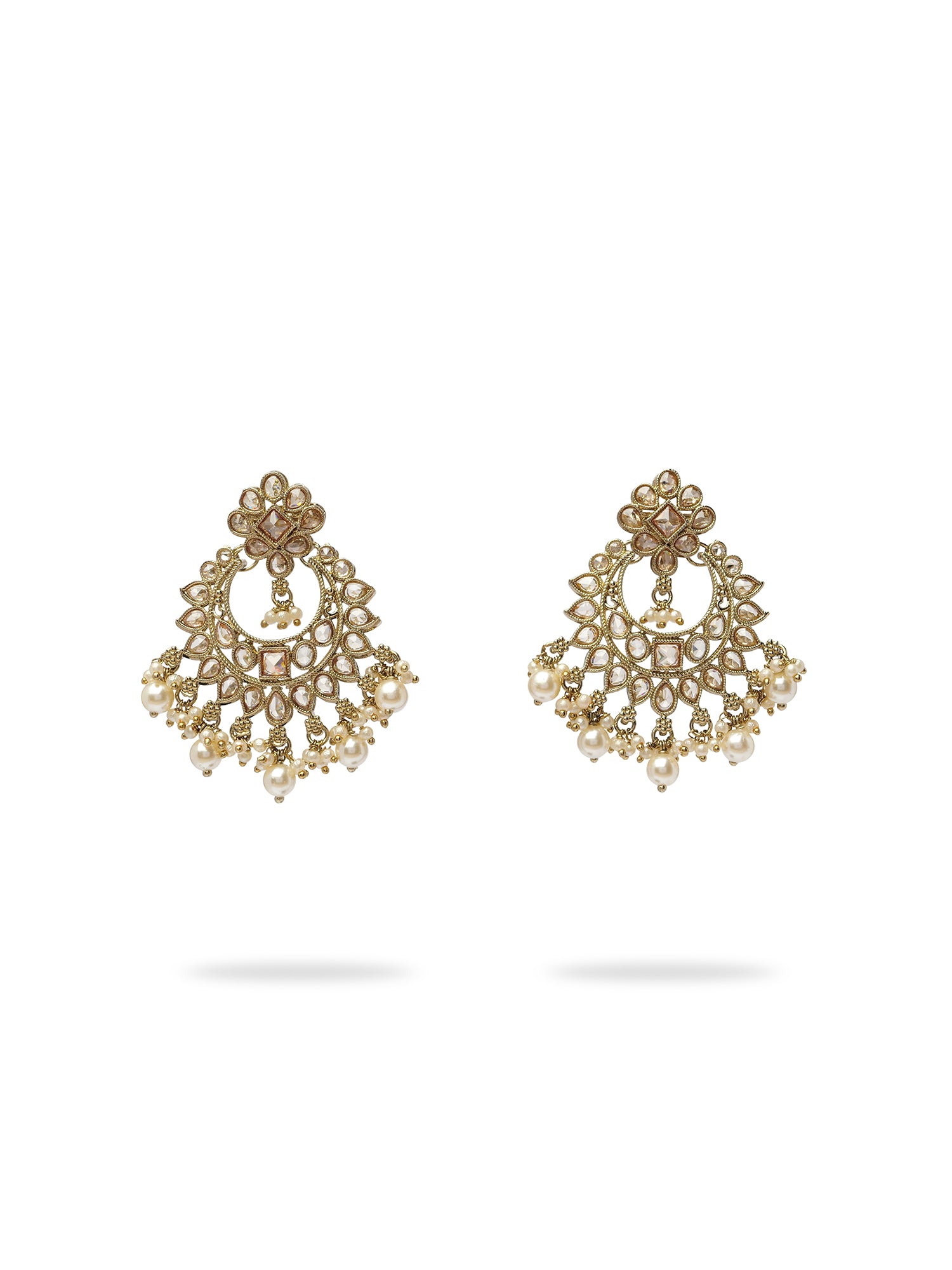Rani Necklace Set in Pearl and Champagne