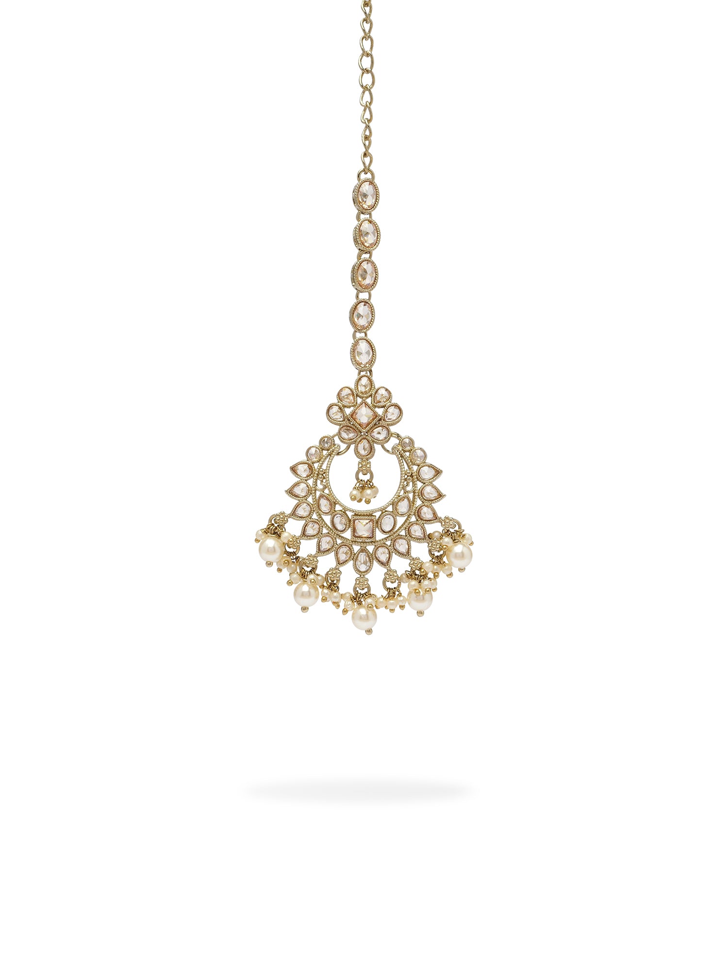 Rani Necklace Set in Pearl and Champagne