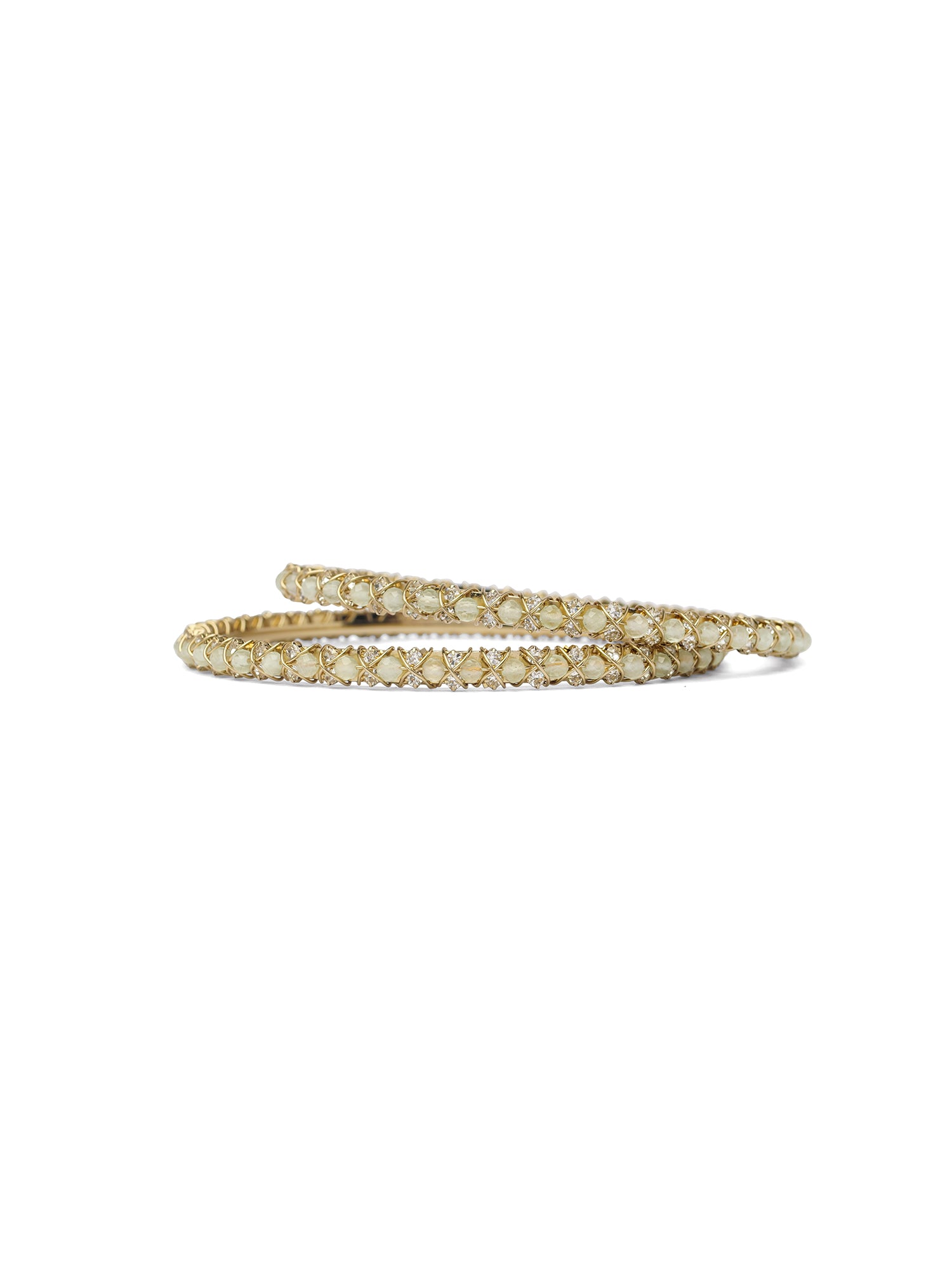 Rania Diamante Bangles in Mint