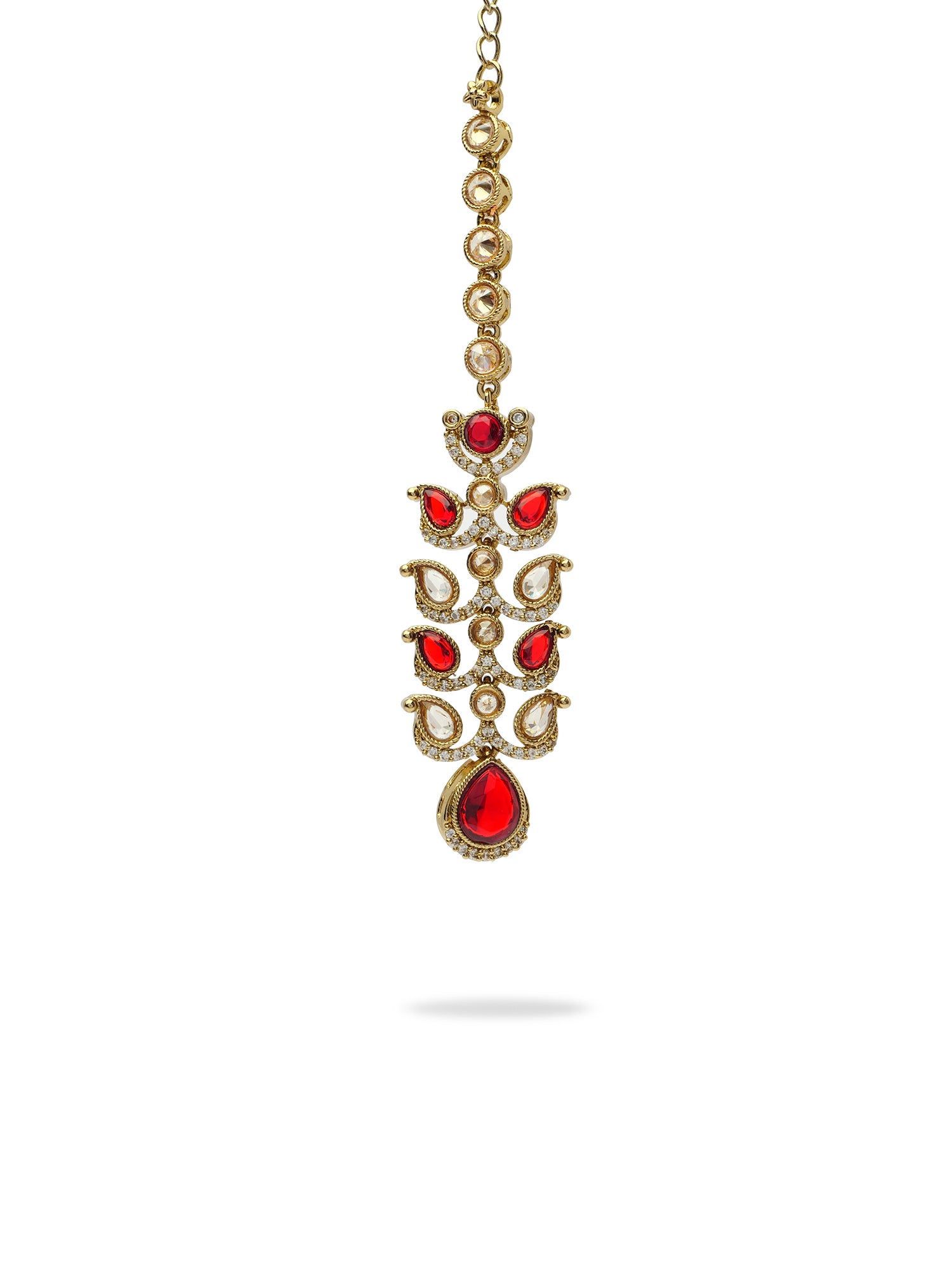 Ravina Maang Tikka in Maroon