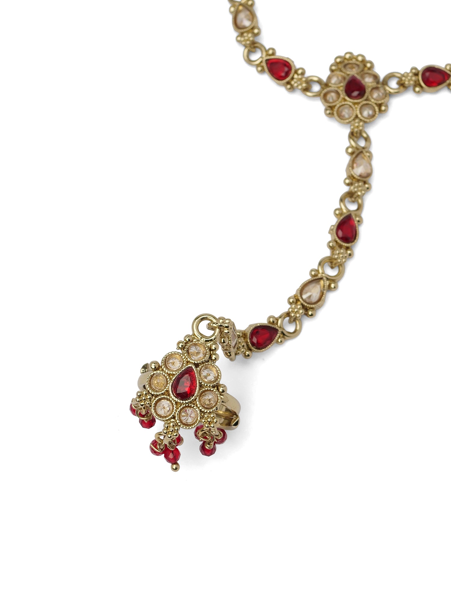 Reema Hand Chain in Maroon