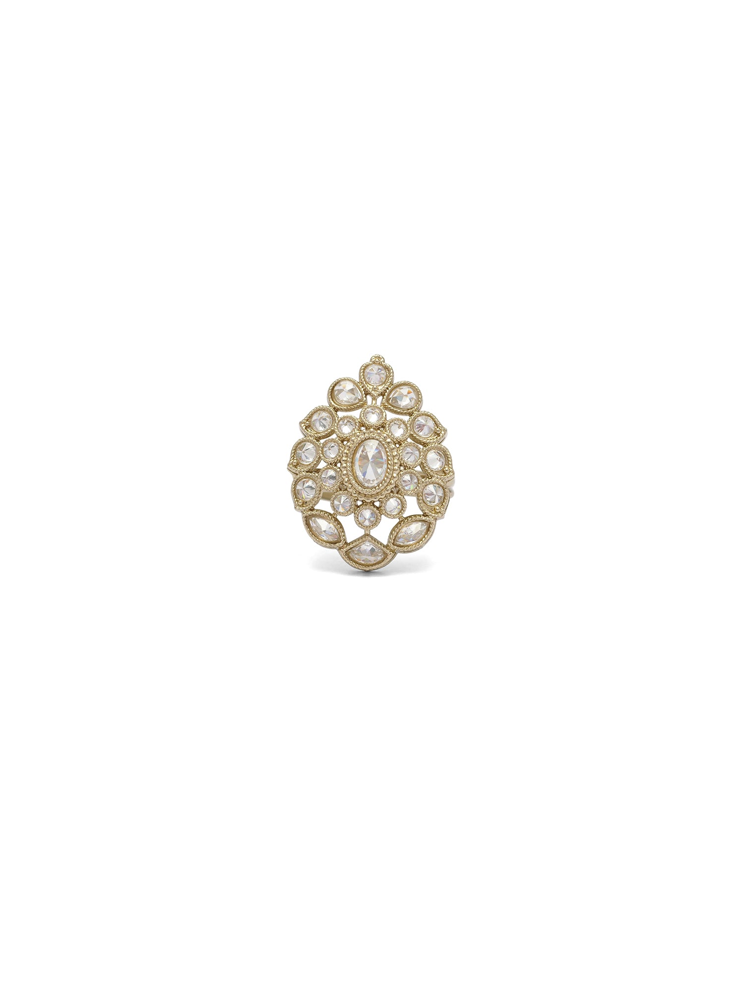 Reeva Ring in White and Antique Gold