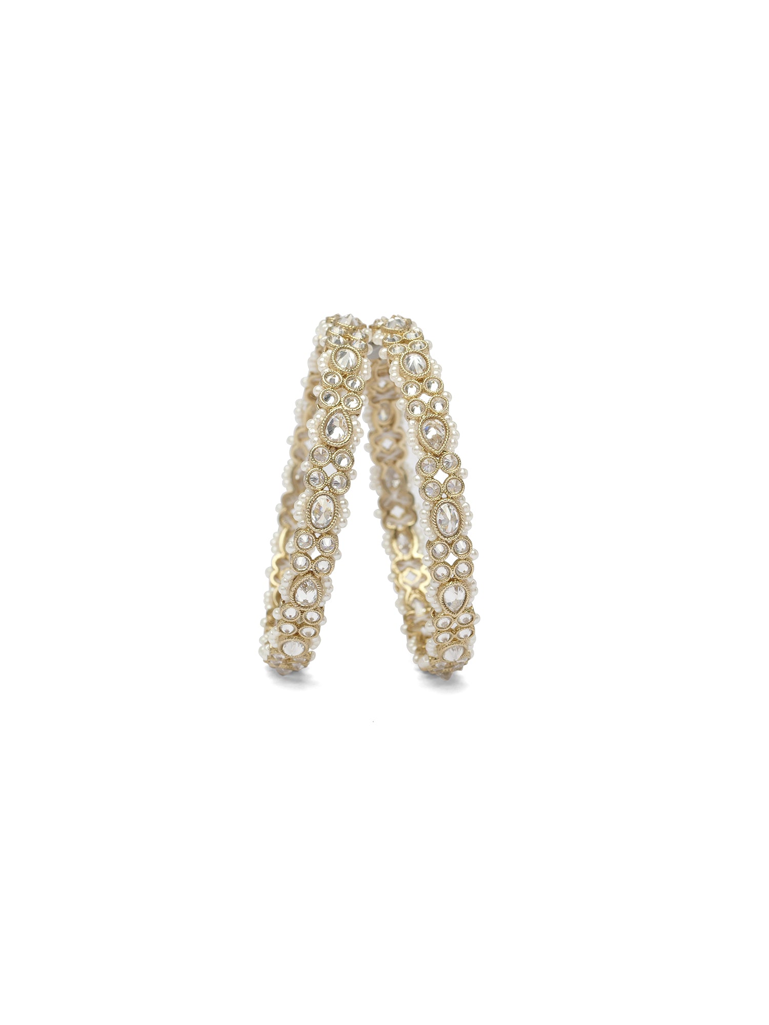 Reina Pearl Kada Bangles in White