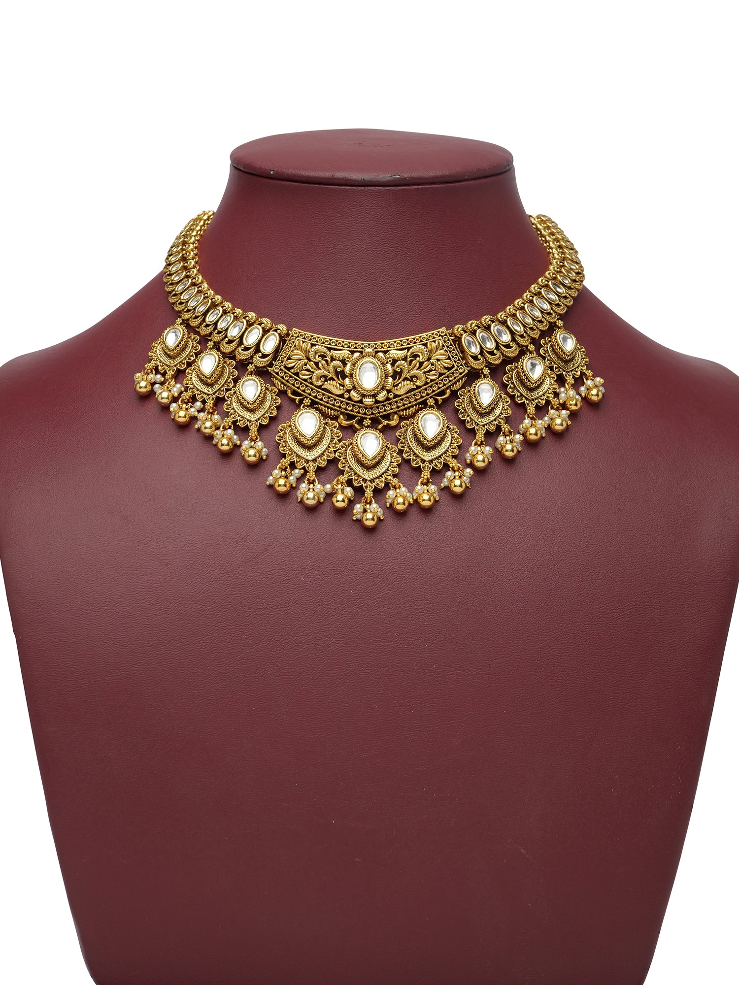 Revathi Kundan Necklace Set in White