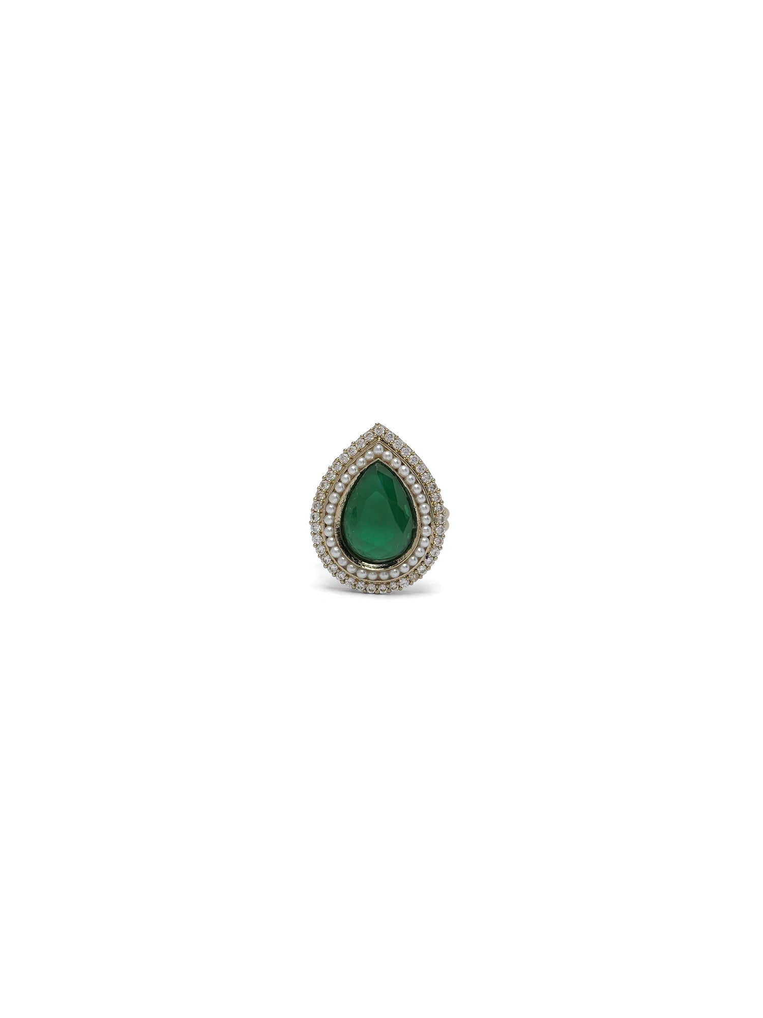 Reyanshi Ring in Pearl and Green