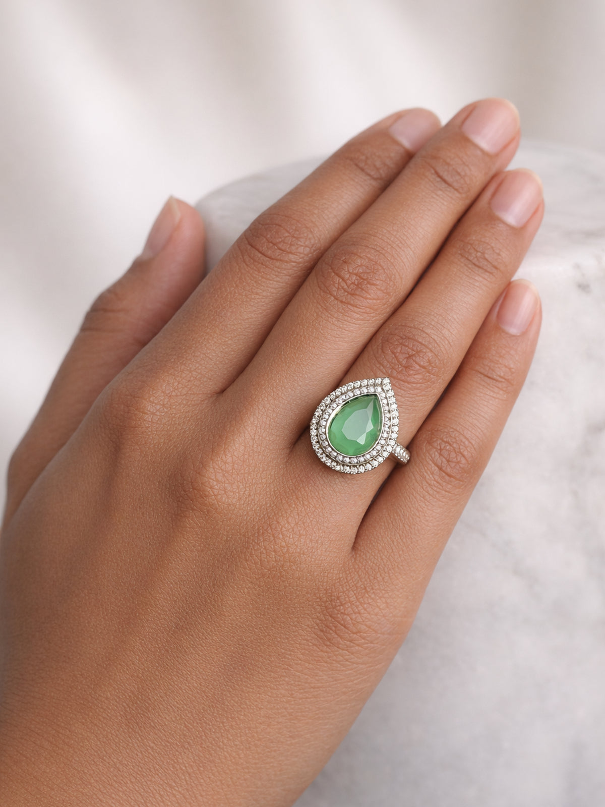 Reyanshi Ring in Pearl and Mint