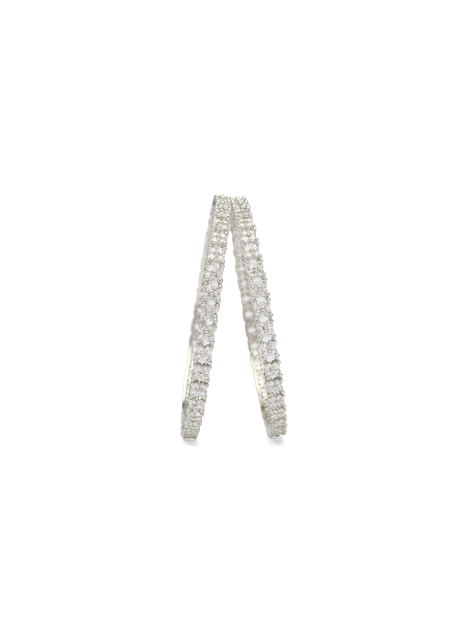 Rima Cubic Zirconia Bangles in Rhodium