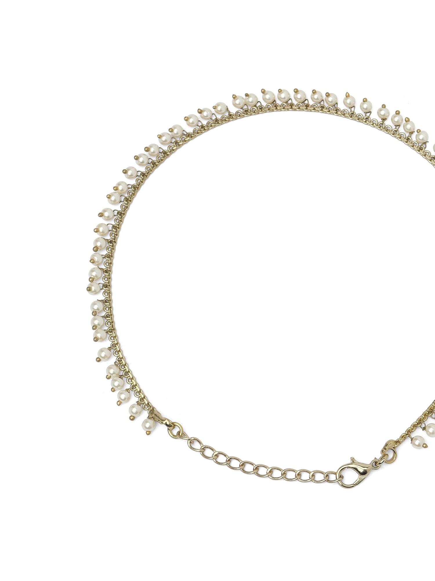 Risha Pearl Anklet in Pearl and Antique Gold