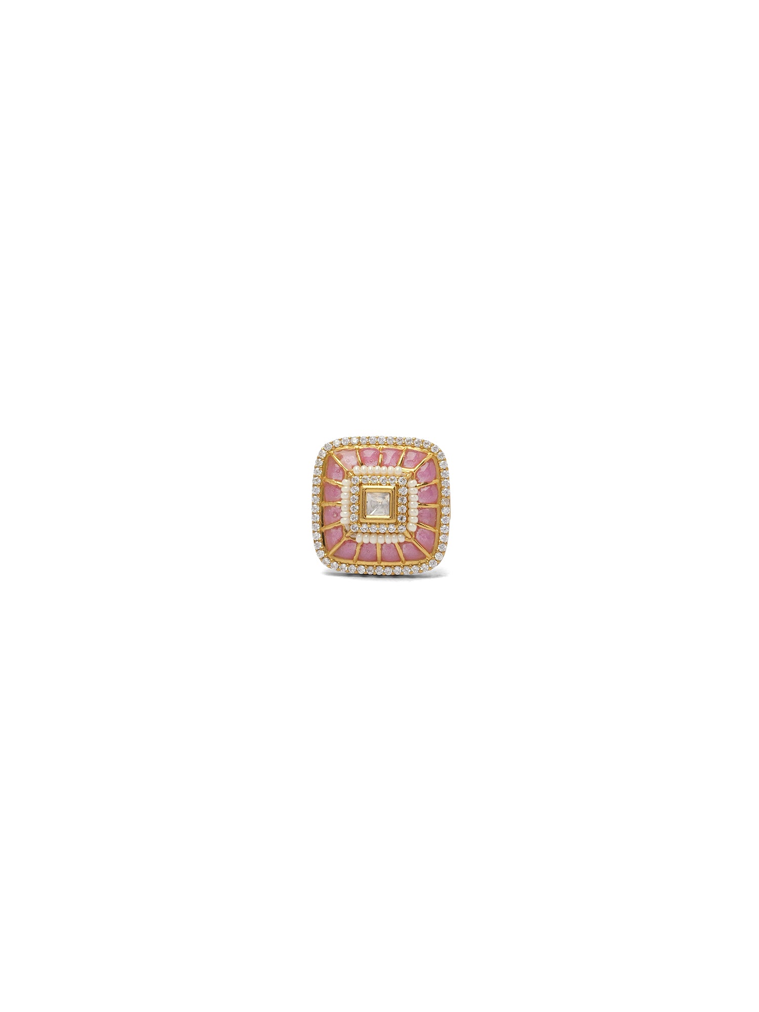 Ritika Kundan Ring in Pink