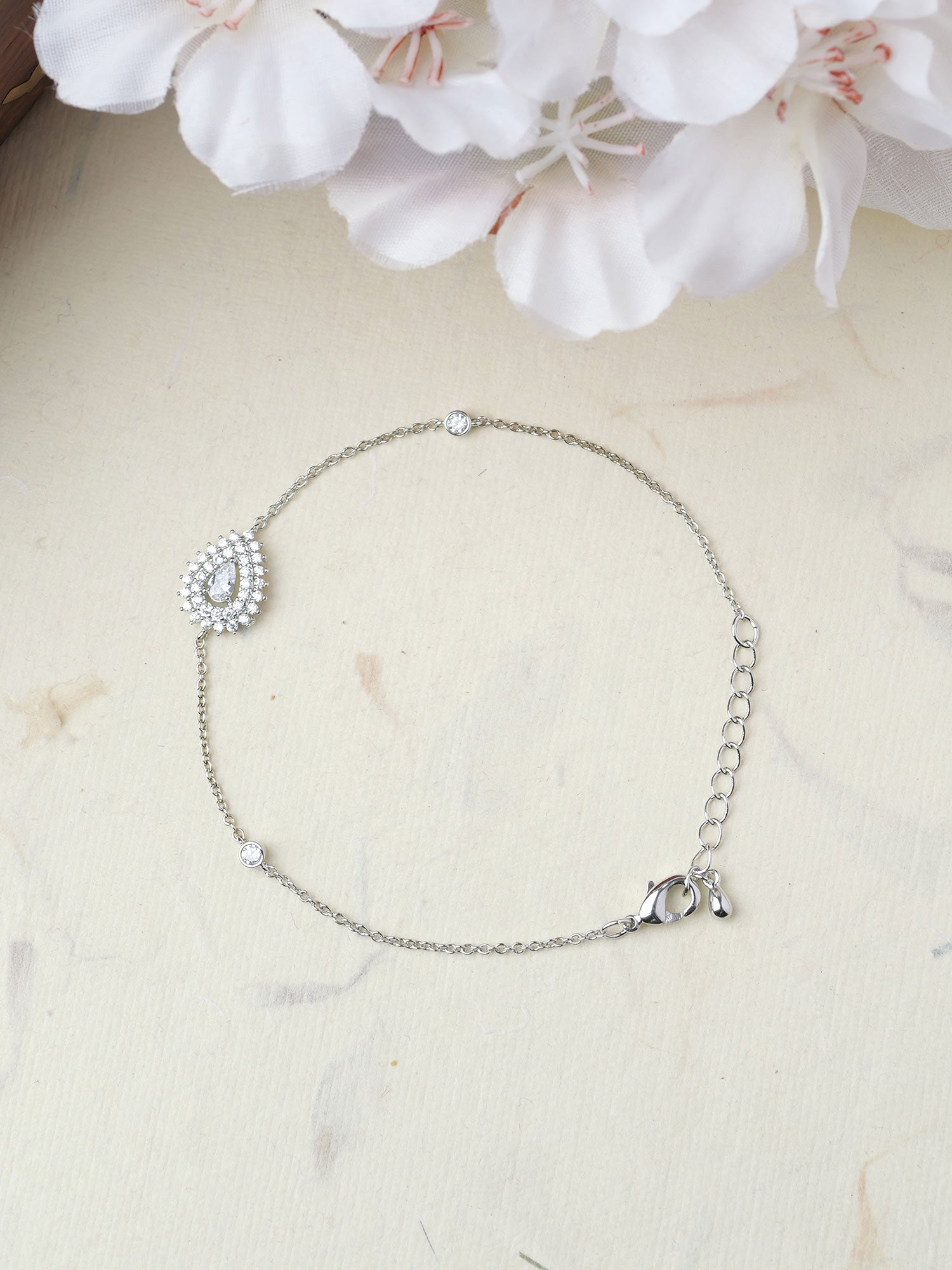 Riva Cubic Zirconia Bracelet in Rhodium