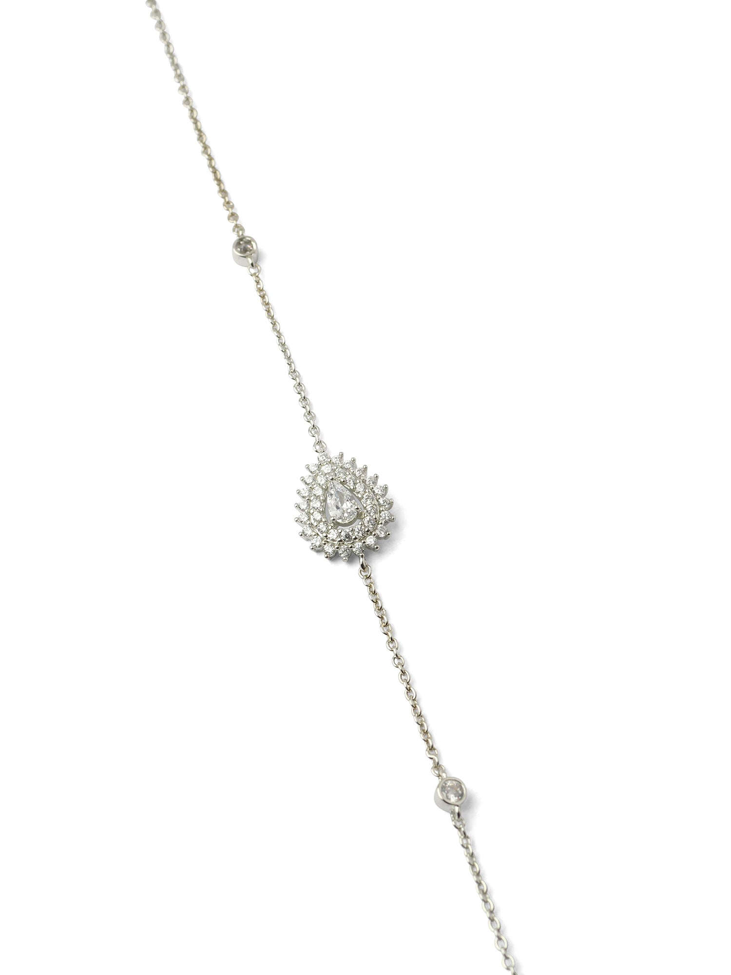 Riva Cubic Zirconia Bracelet in Rhodium