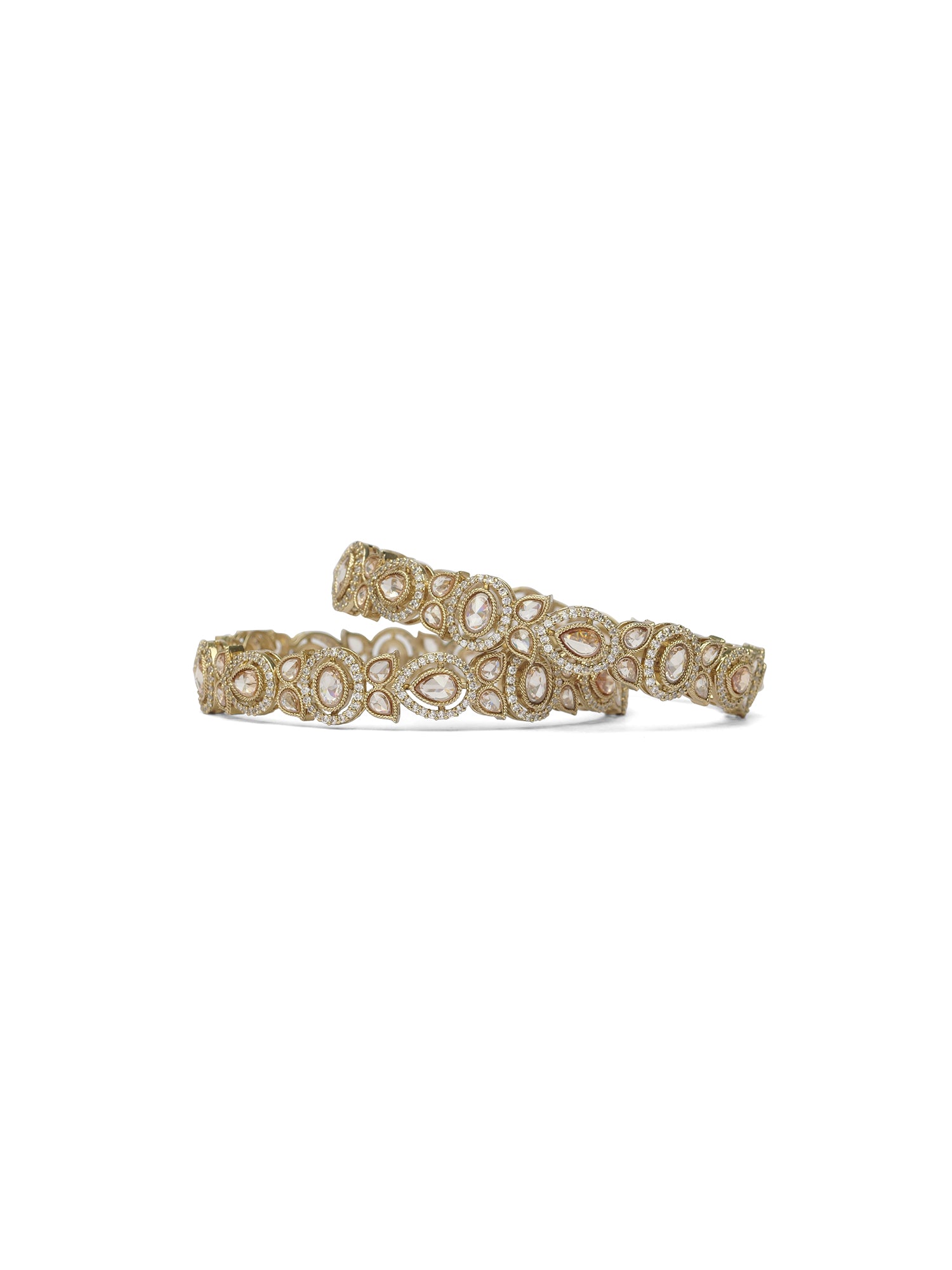 Rivara Kada Bangles in Champagne