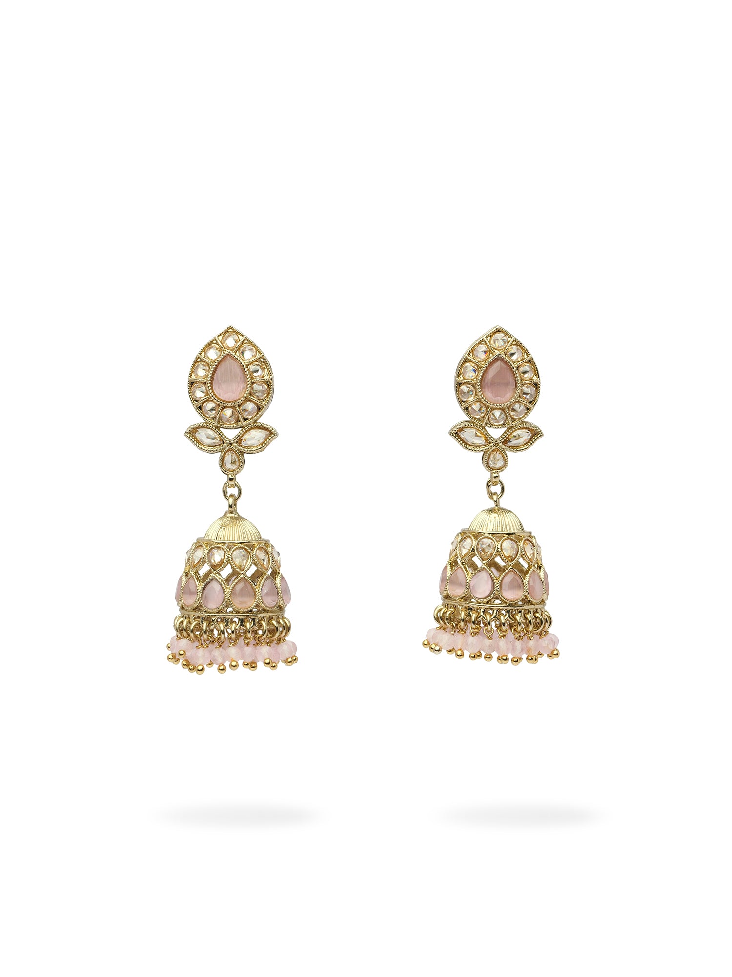 Riyana Jhumka Earrings in Light Pink
